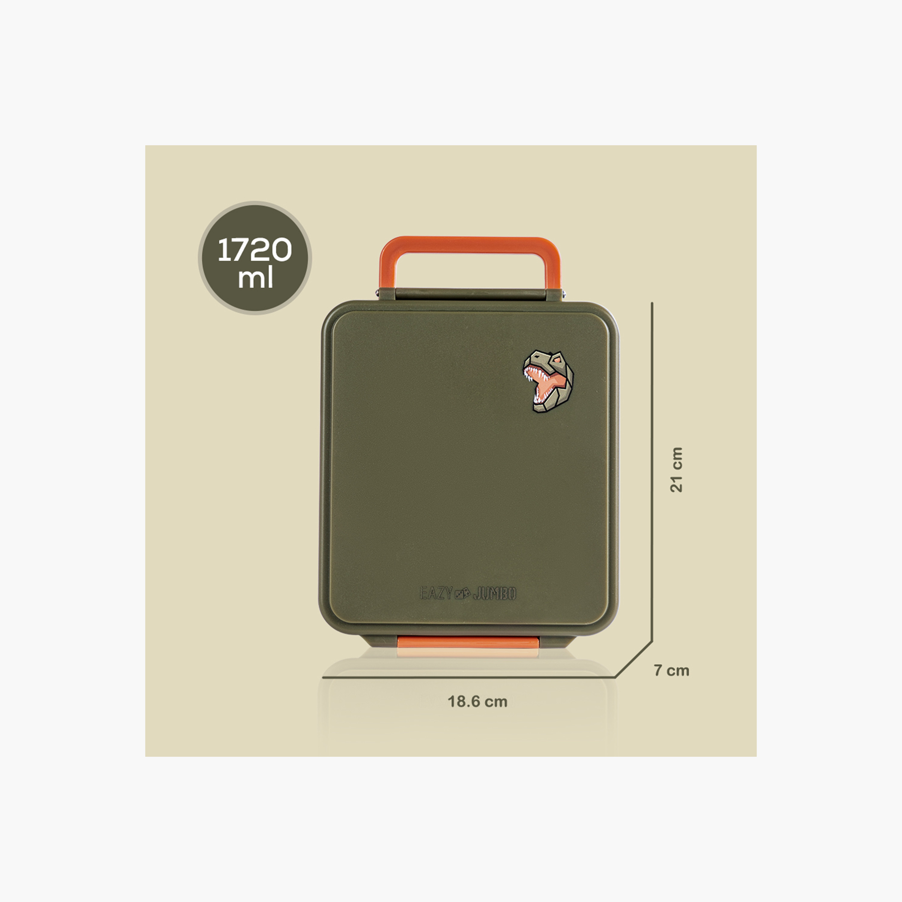 Eazy Kids Jumbo Solid Lunch Box with Insulated Jar and Dip Box Set-school-lunchessentials-lunchboxes-image-2