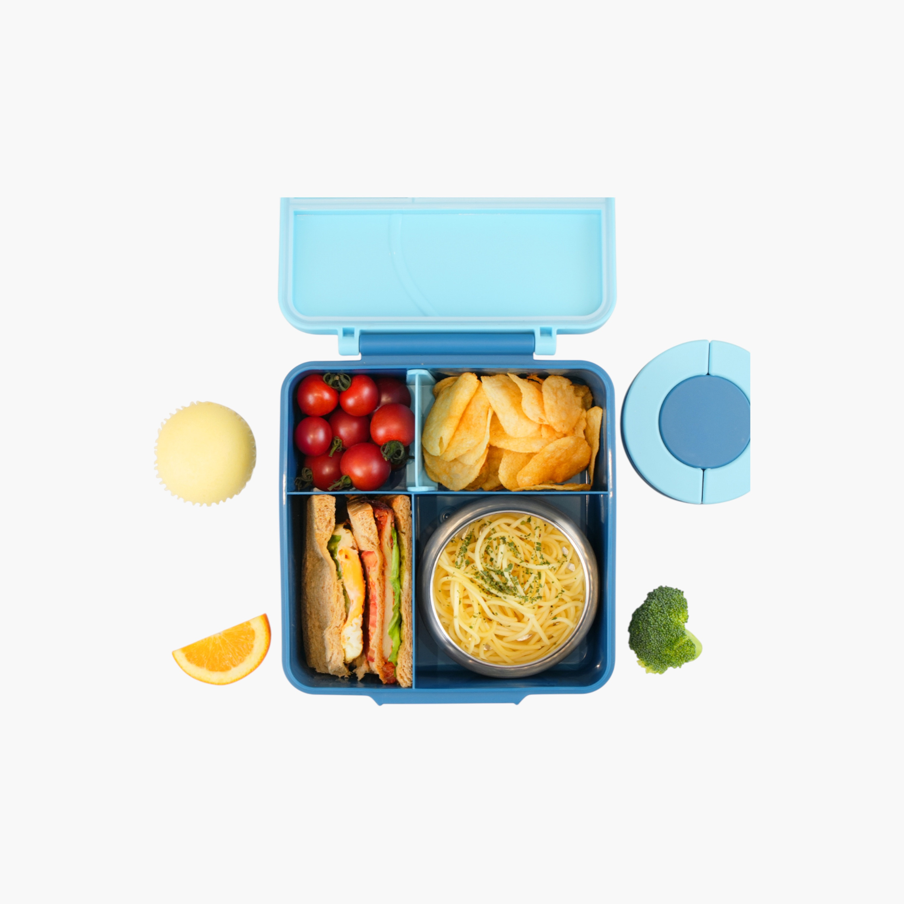 Eazy Kids Solid Sectioned Lunch Box with Cutlery and Food Jar-school-lunchessentials-lunchboxes-image-14
