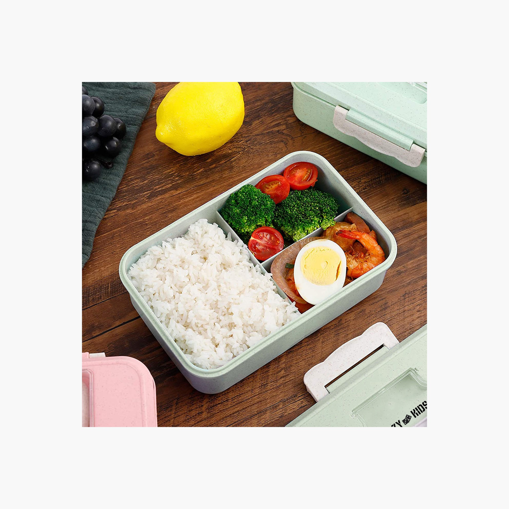 صندوق غداء بينتو من قش القمح مع أدوات مائدة من إيزي كيدز-school-lunchessentials-lunchboxes-image-5