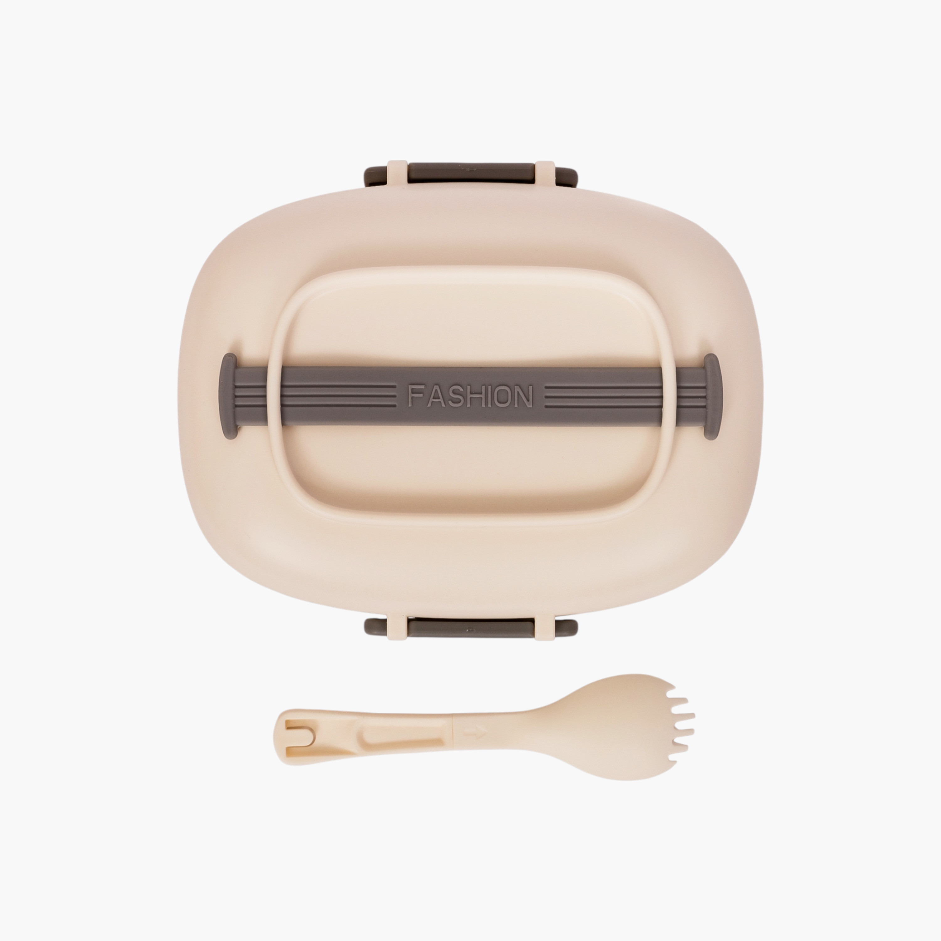 صندوق غداء مقسّم سادة مع شوكة ومقبض من إيزي كيدز-school-lunchessentials-lunchboxes-image-2