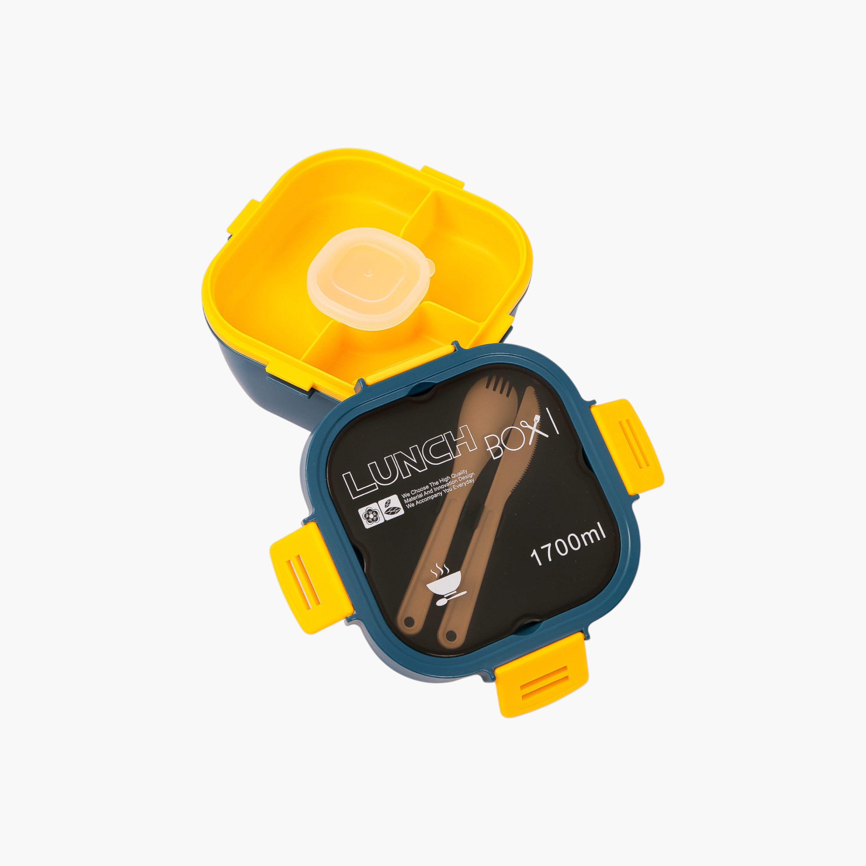 Eazy Kids Printed Sectioned Lunch Box with Clip Lock Lid-school-lunchessentials-lunchboxes-image-7