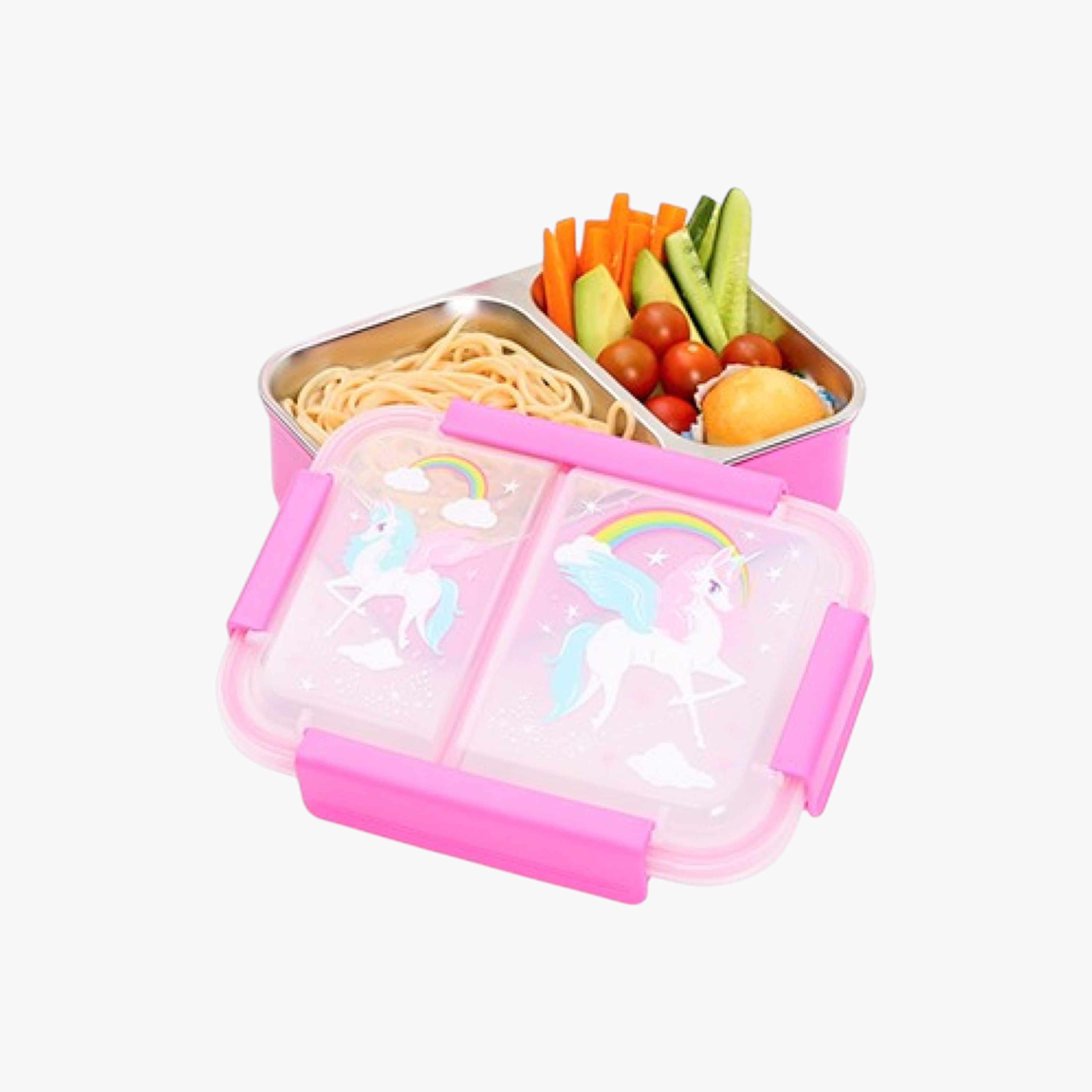 صندوق غداء حراري من الستانلس ستيل بطبعات يونيكورن من إيزي كيدز-school-lunchessentials-lunchboxes-image-1