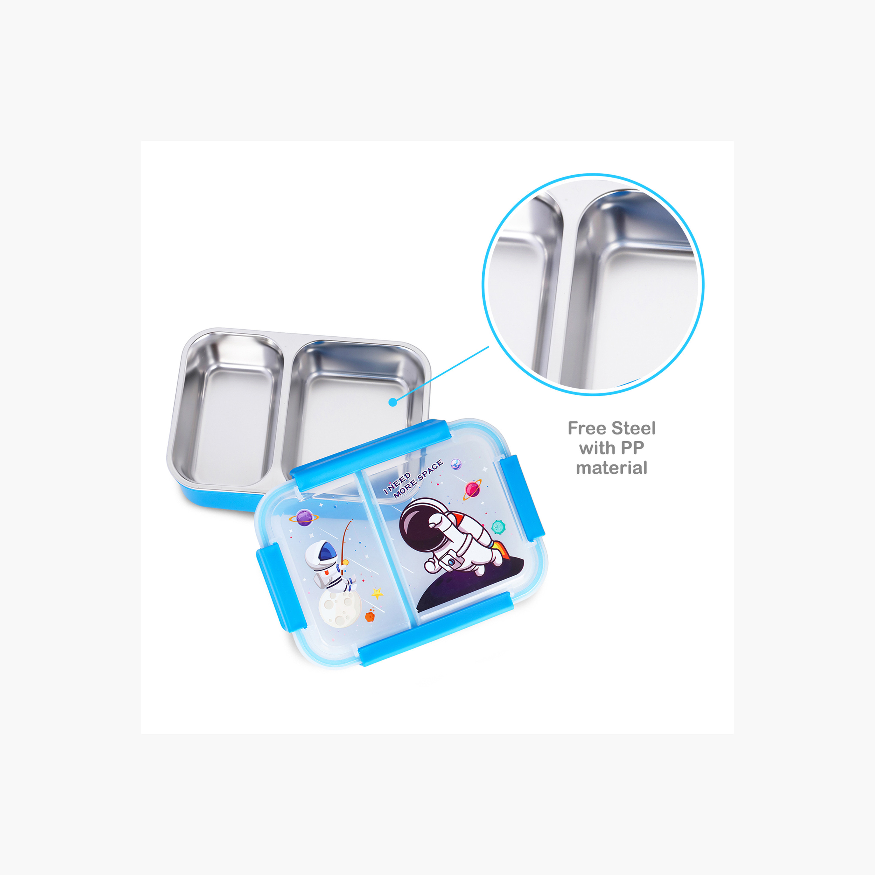 Eazy Kids Astronaut Print Stainless Steel Lunch Box-school-lunchessentials-lunchboxes-image-5