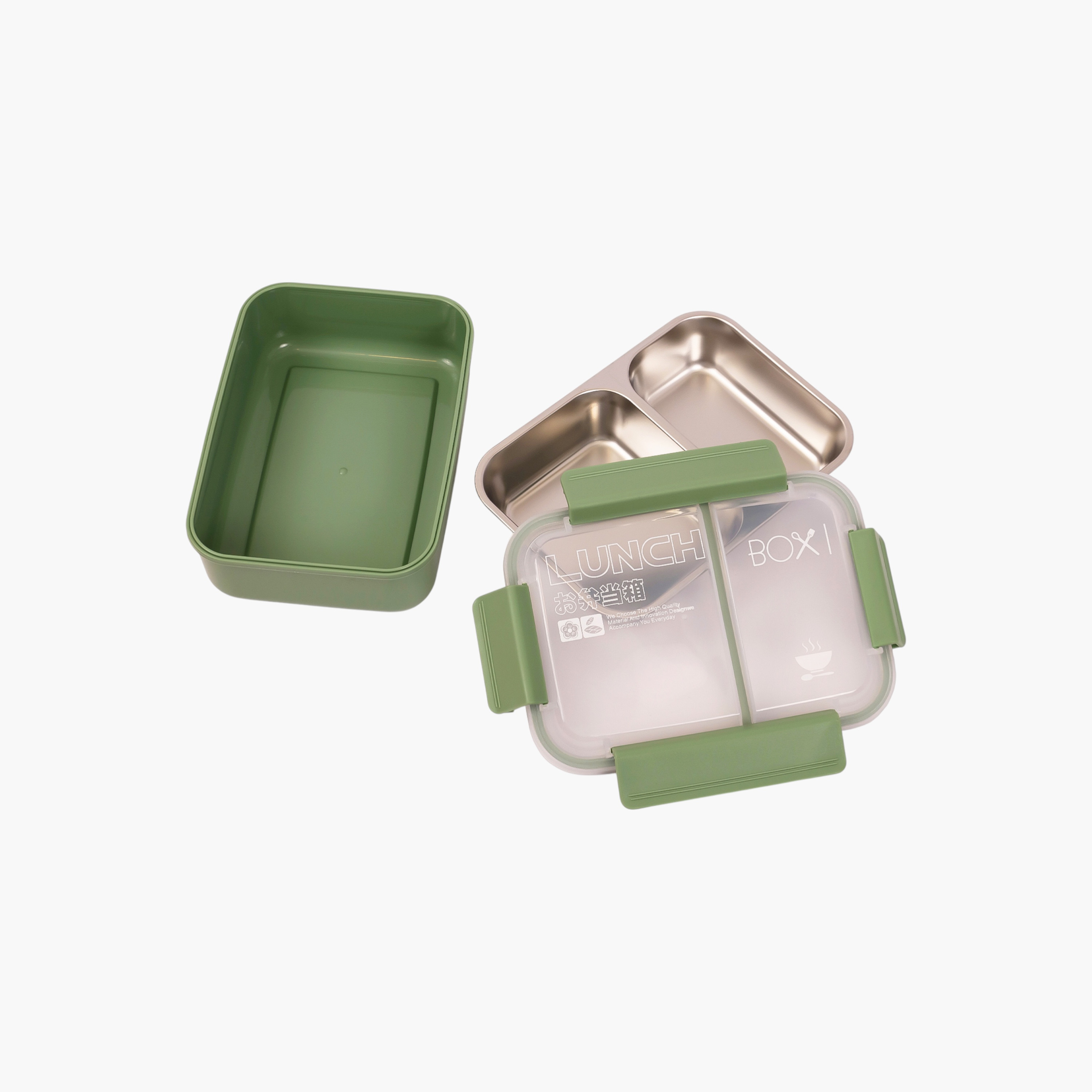 صندوق غداء مقسمة بطبعات مع غطاء بإغلاق مشبك من إيزي كيدز-school-lunchessentials-lunchboxes-image-3