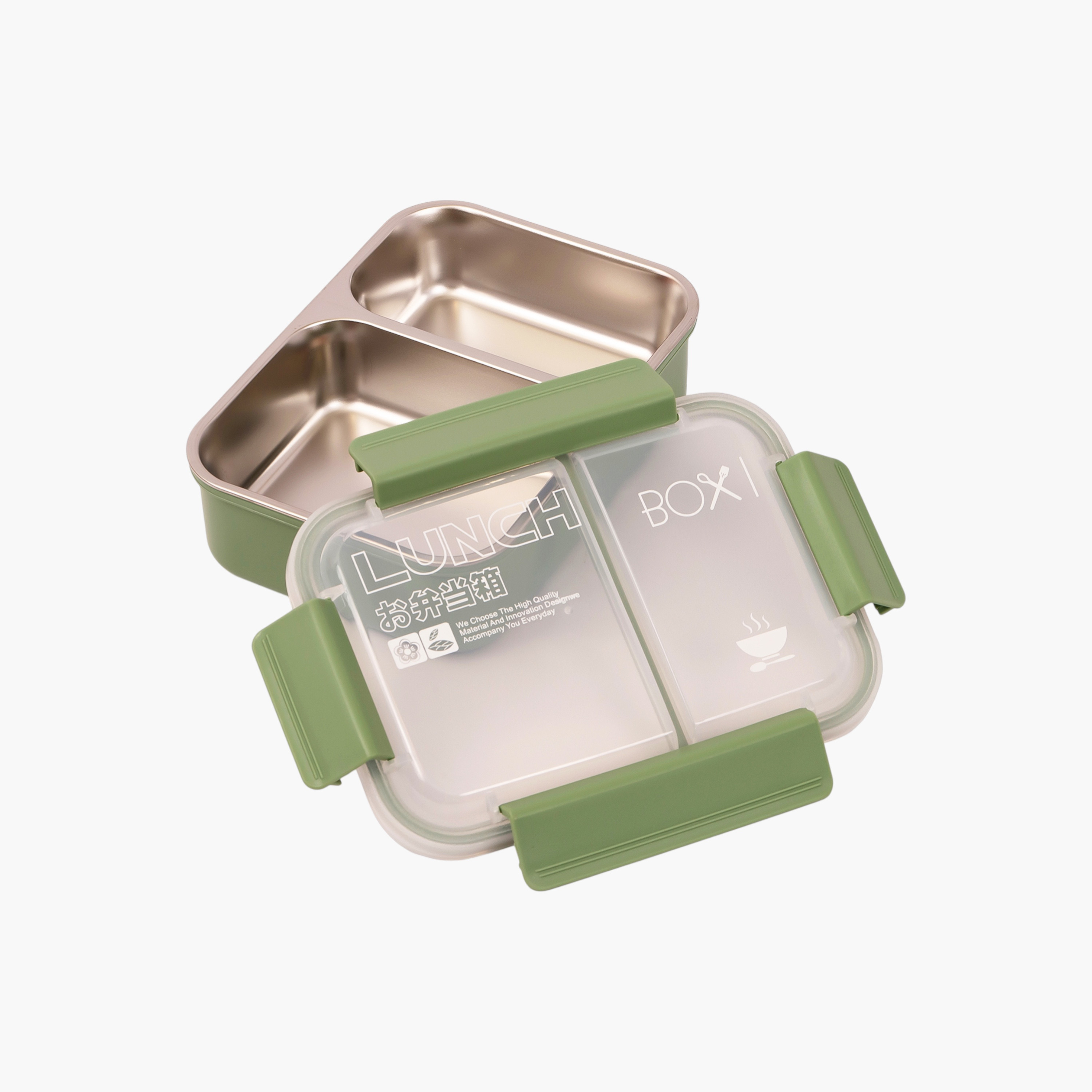 صندوق غداء مقسمة بطبعات مع غطاء بإغلاق مشبك من إيزي كيدز-school-lunchessentials-lunchboxes-image-4