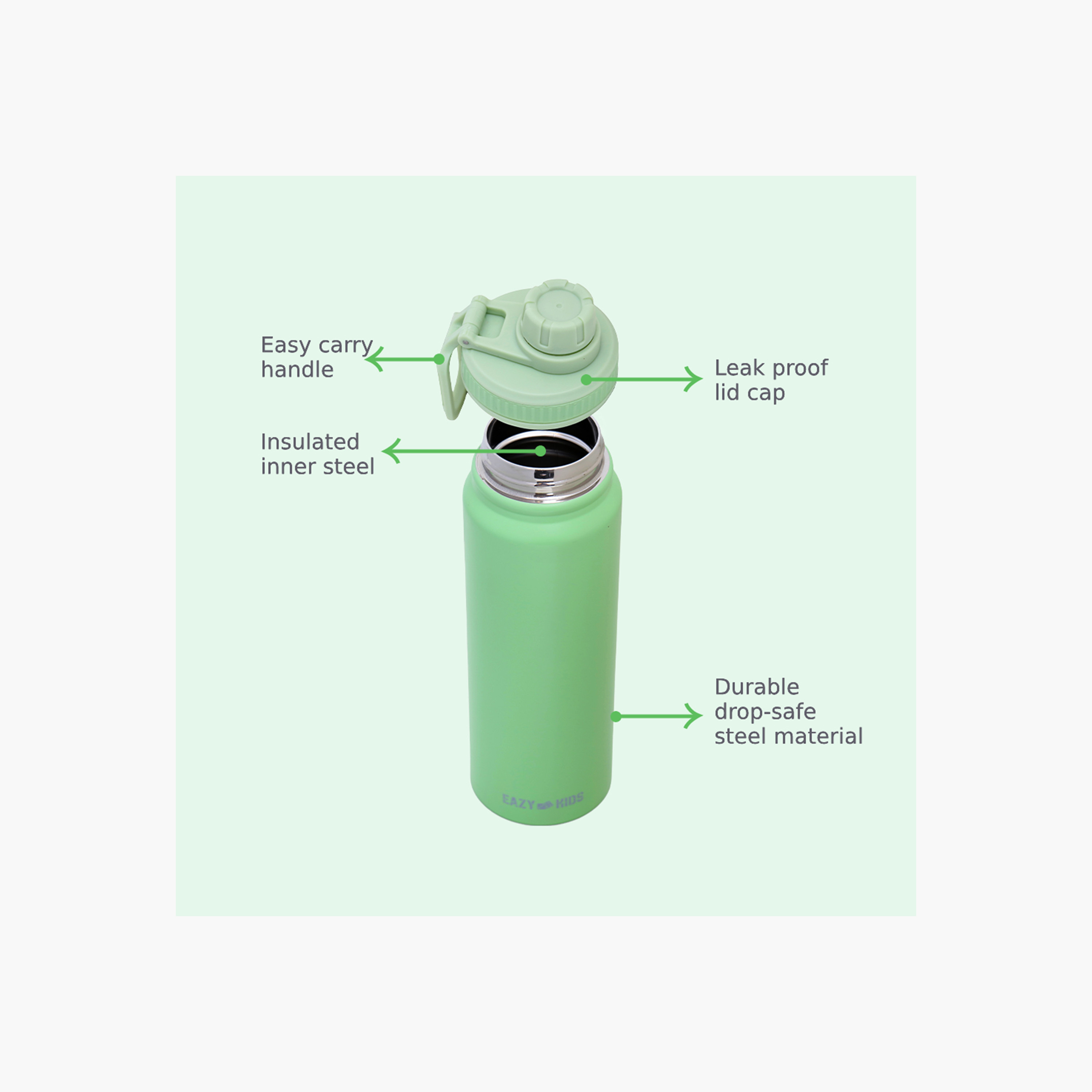 قارورة مياه عازلة للحرارة من إيزي كيدز - 800 مل-school-waterbottles-image-8