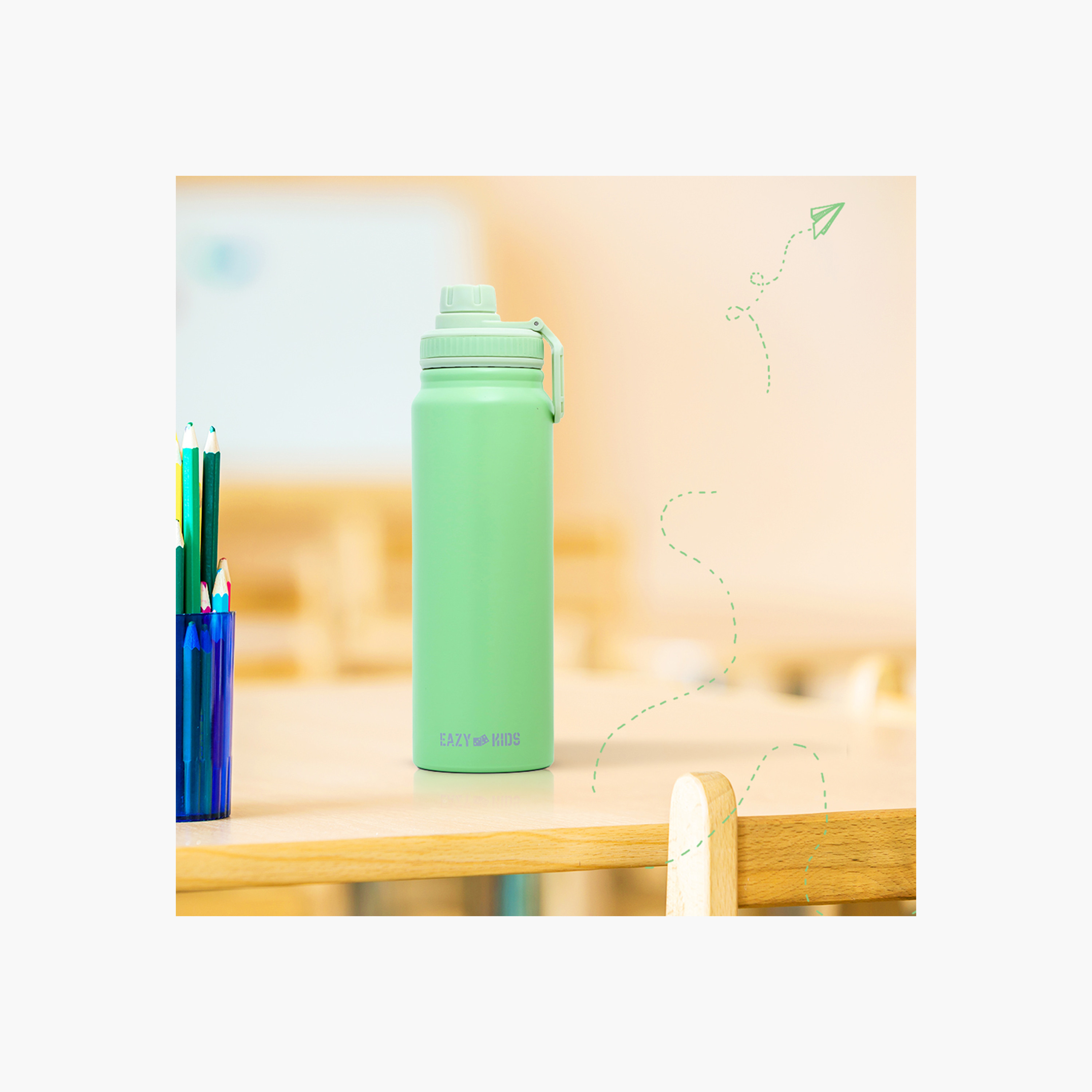 Eazy Kids Vacuum Insulated Water Bottle - 800 ml-school-waterbottles-image-9