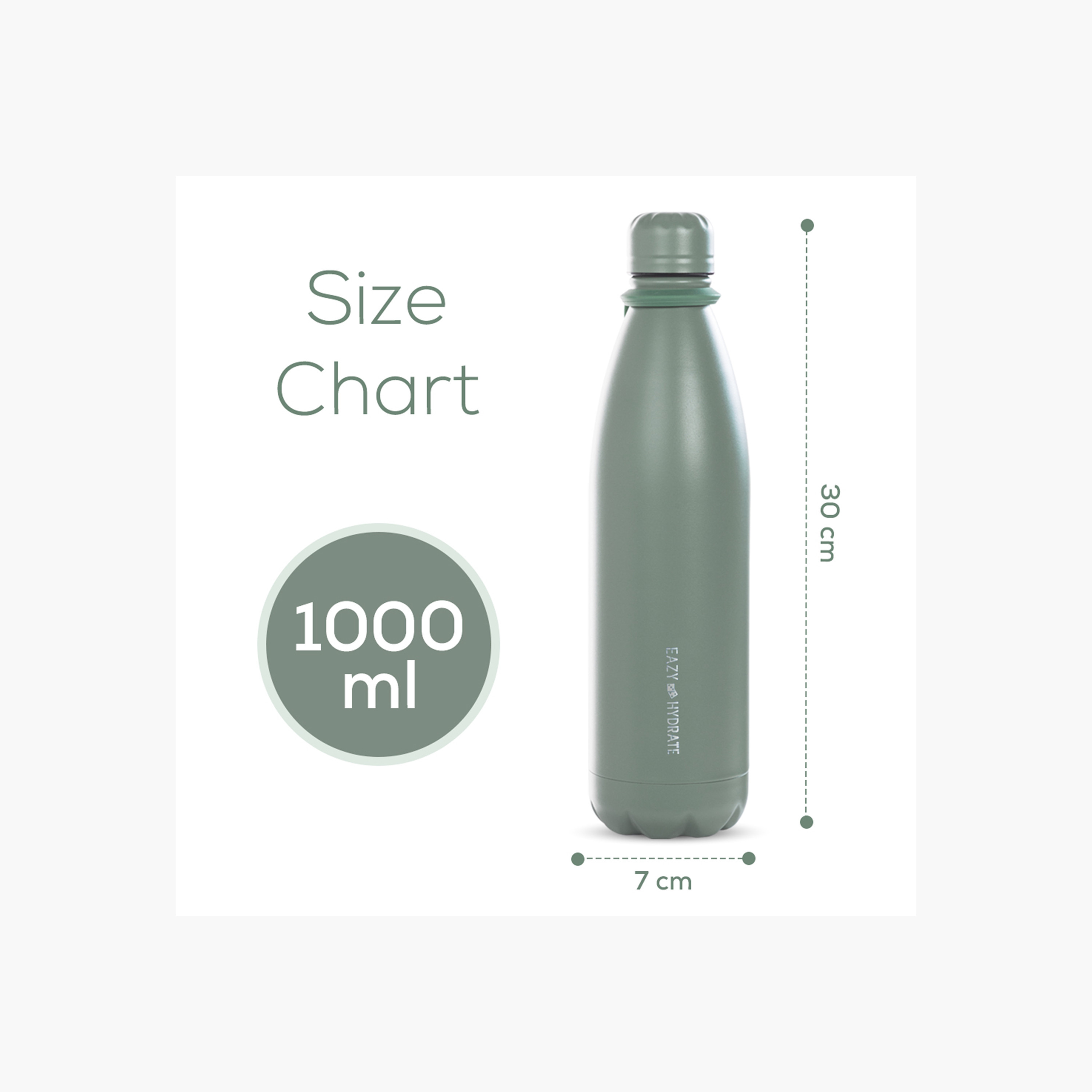 قارورة مياه ستانلس ستيل سادة من إيزي كيدز - 1 لتر-school-waterbottles-image-7