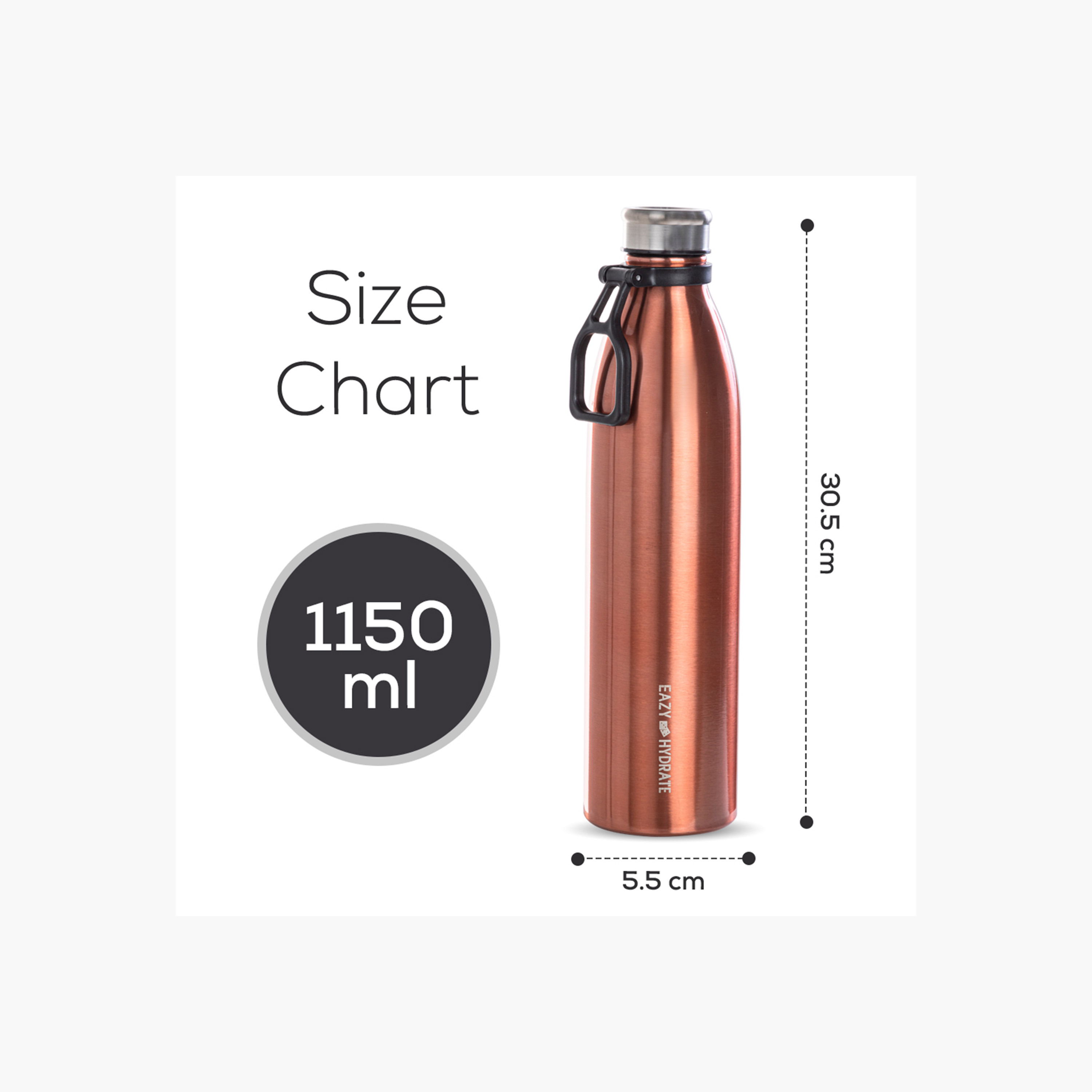 Eazy Kids Solid Stainless Steel Water Bottle - 1.1 L-school-waterbottles-image-7