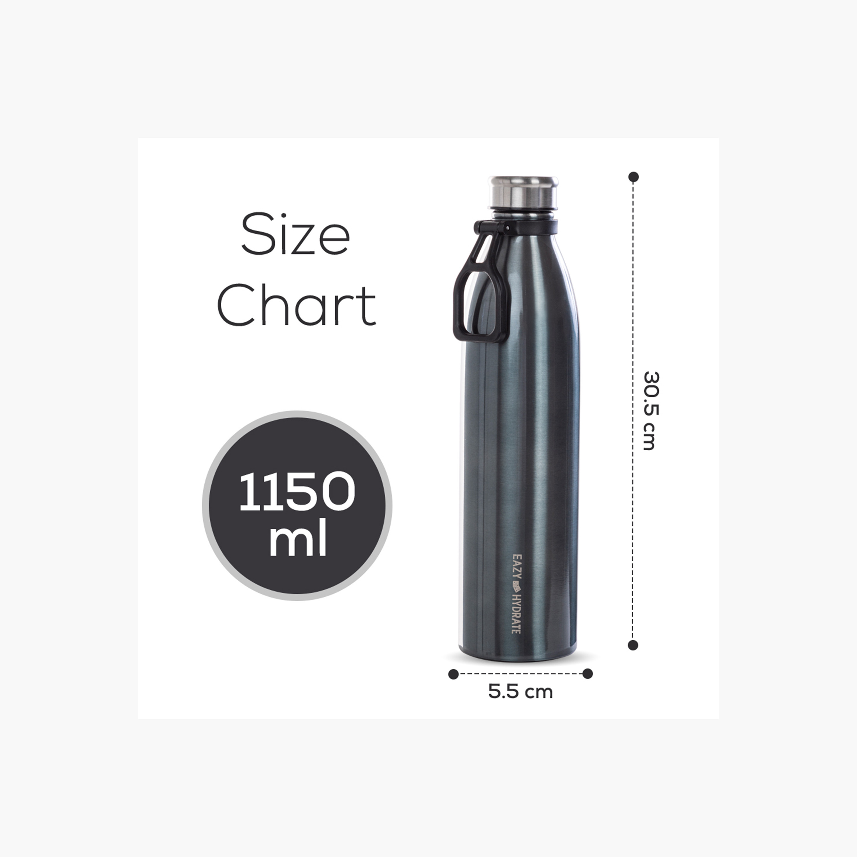 قارورة مياه ستانلس ستيل سادة من إيزي كيدز - 1.1 لتر-school-waterbottles-image-7