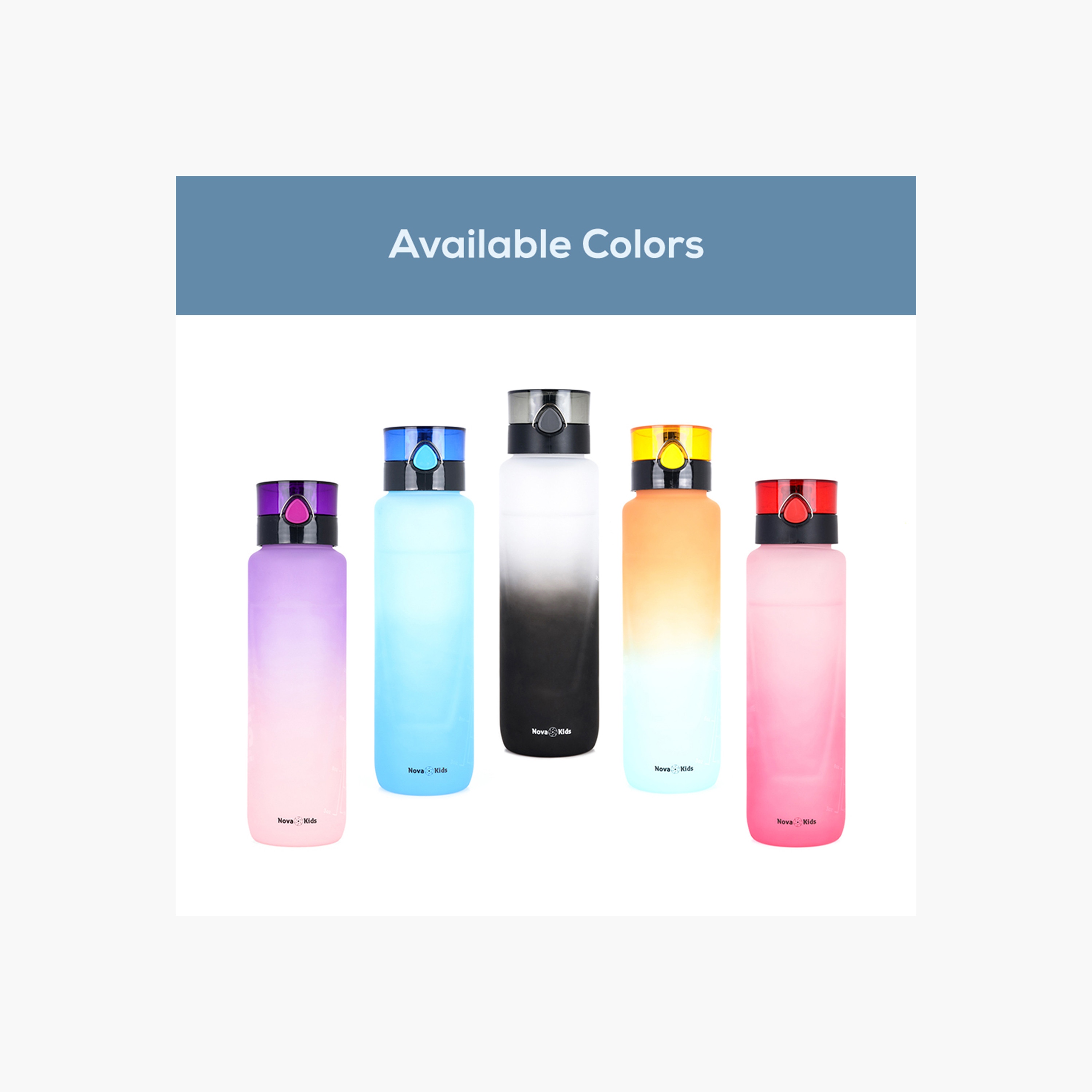 قارورة مياه بلون متدرج من نوفا كيدز - 1 لتر-school-waterbottles-image-7