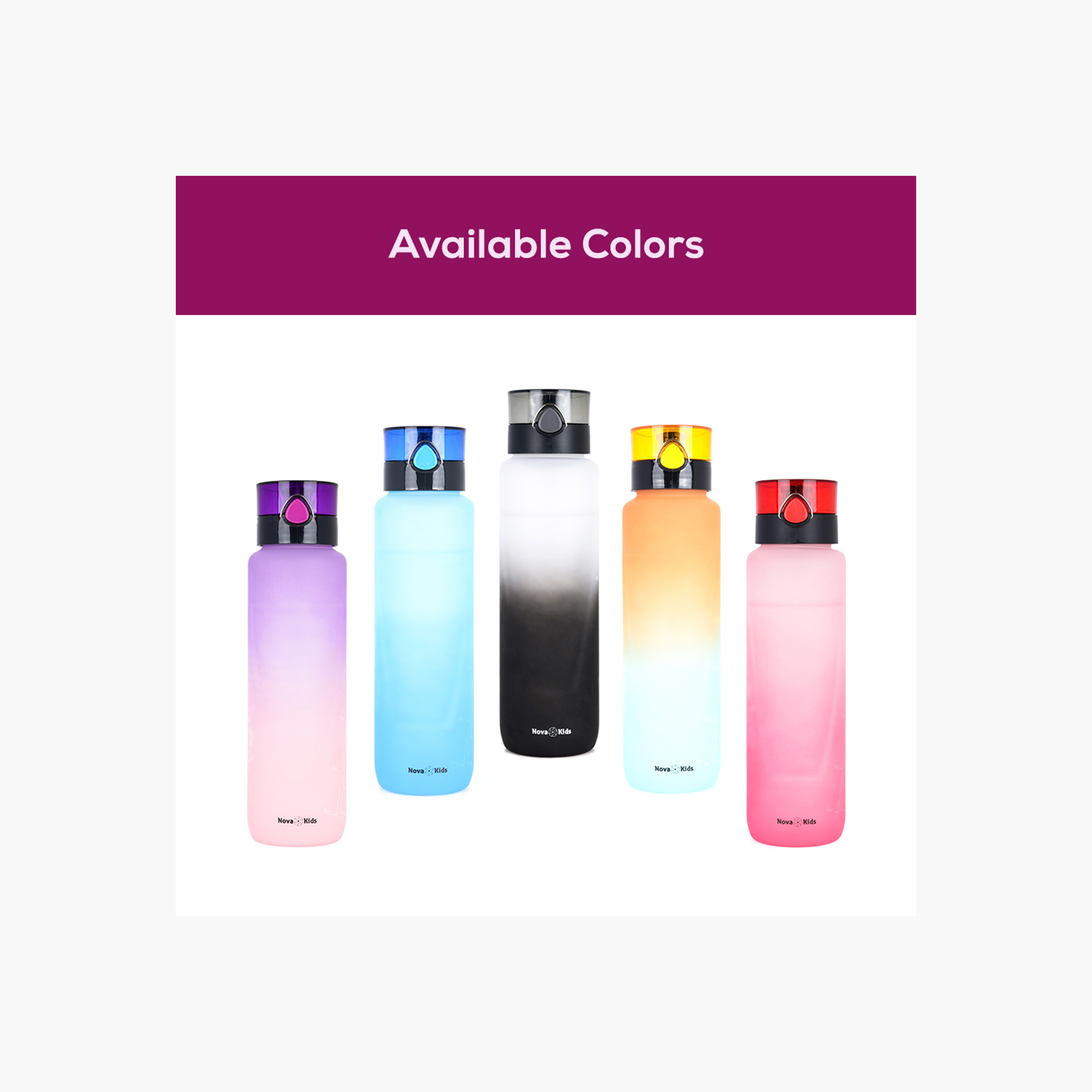 Nova Kids Gradient Water Bottle - 1 L-school-waterbottles-image-7