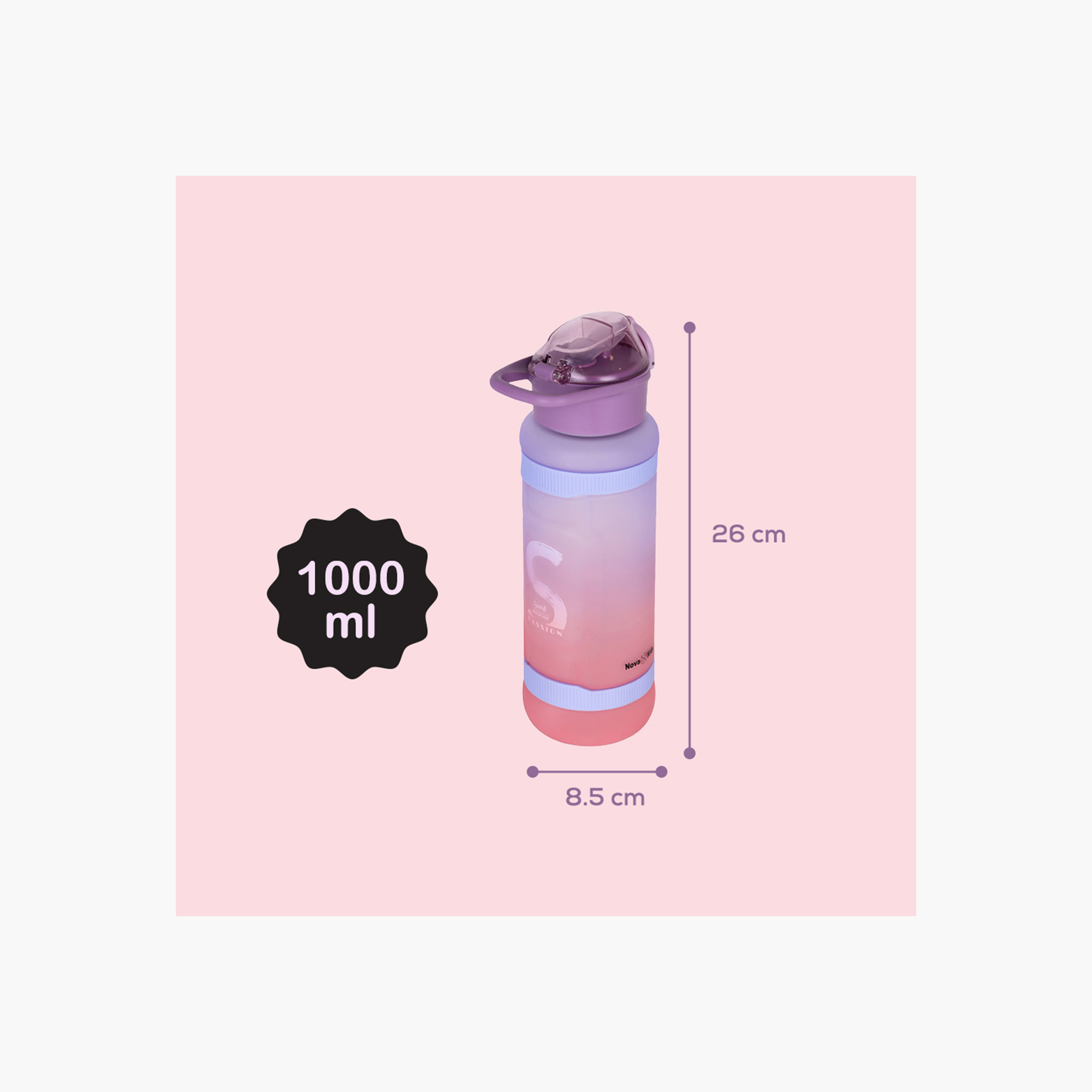 Nova Kids Printed Water Bottle with Straw - 1 L-school-waterbottles-image-6