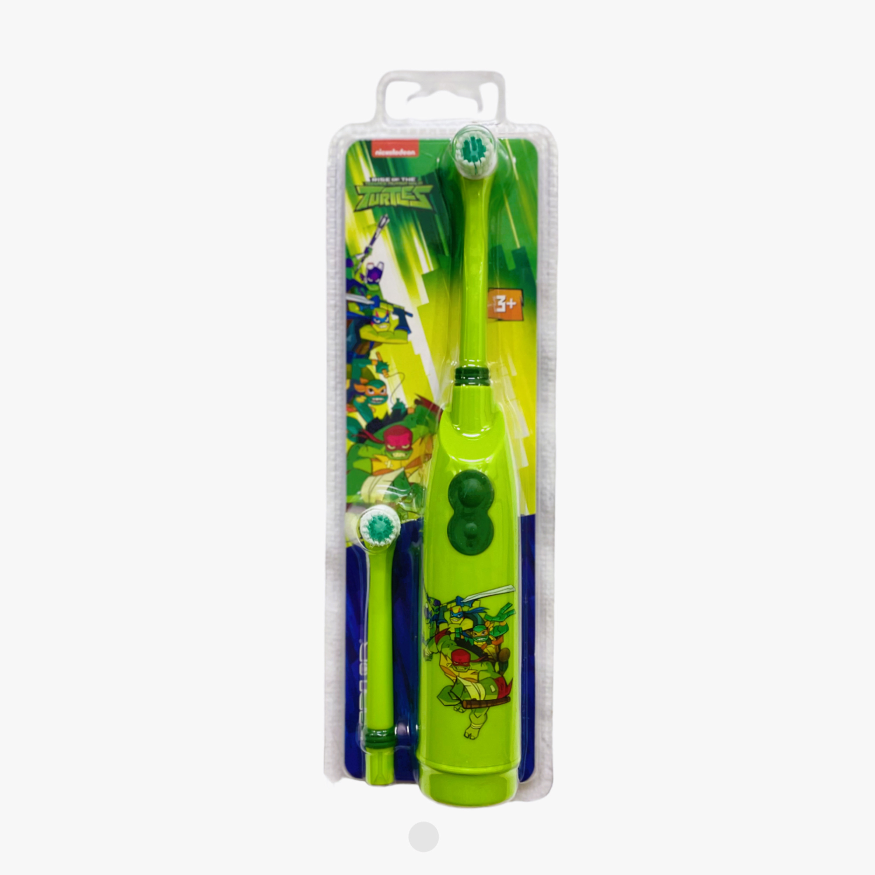 FabLab Ninja Turtle Print Battery Operated Toothbrush with Spare Brush & Rubber Handle-baby-bathandcare-oralcare-image-1