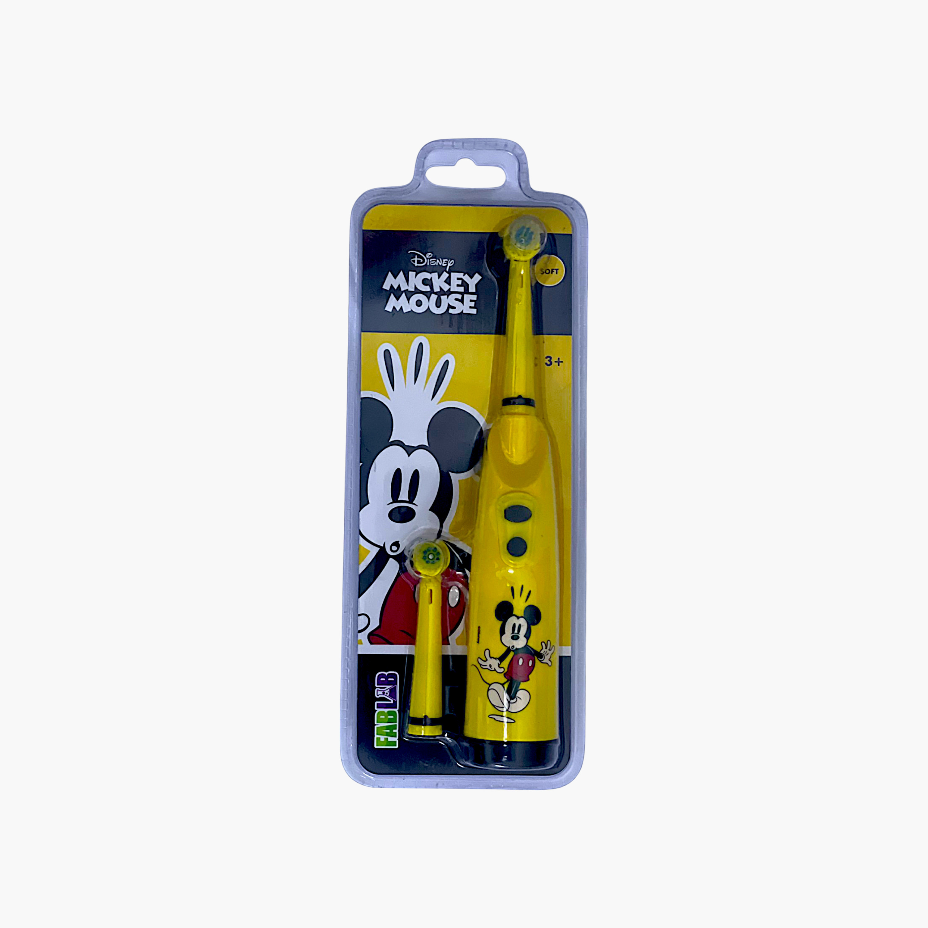 FabLab Mickey Print Battery Operated Toothbrush with Spare Brush & Rubber Handle-baby-bathandcare-oralcare-image-1
