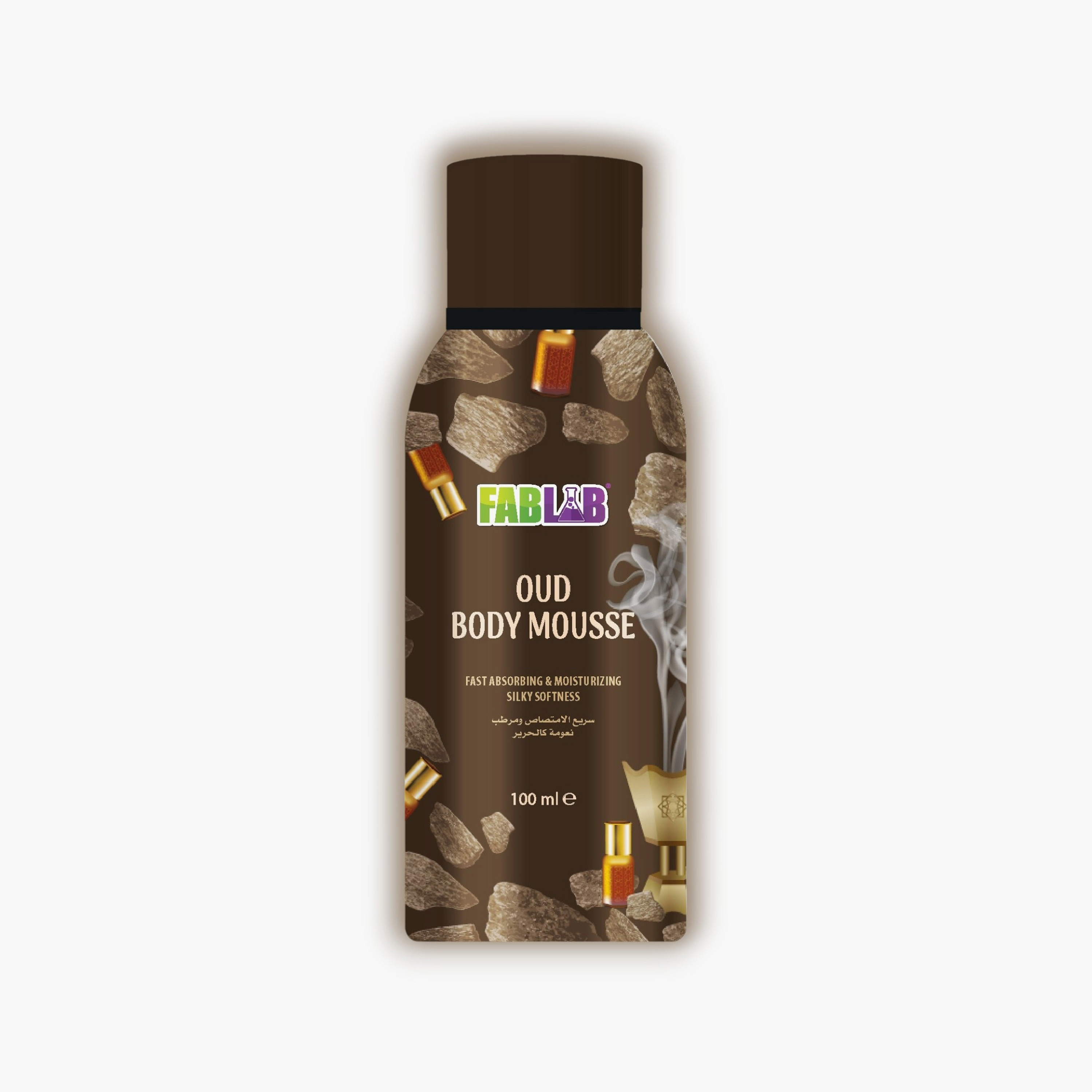 FabLab Body Mousse Oud Fragrance Foaming Moisturizer - 100ml-baby-bathandcare-hairbodyskincare-lotionsandcreams-image-1