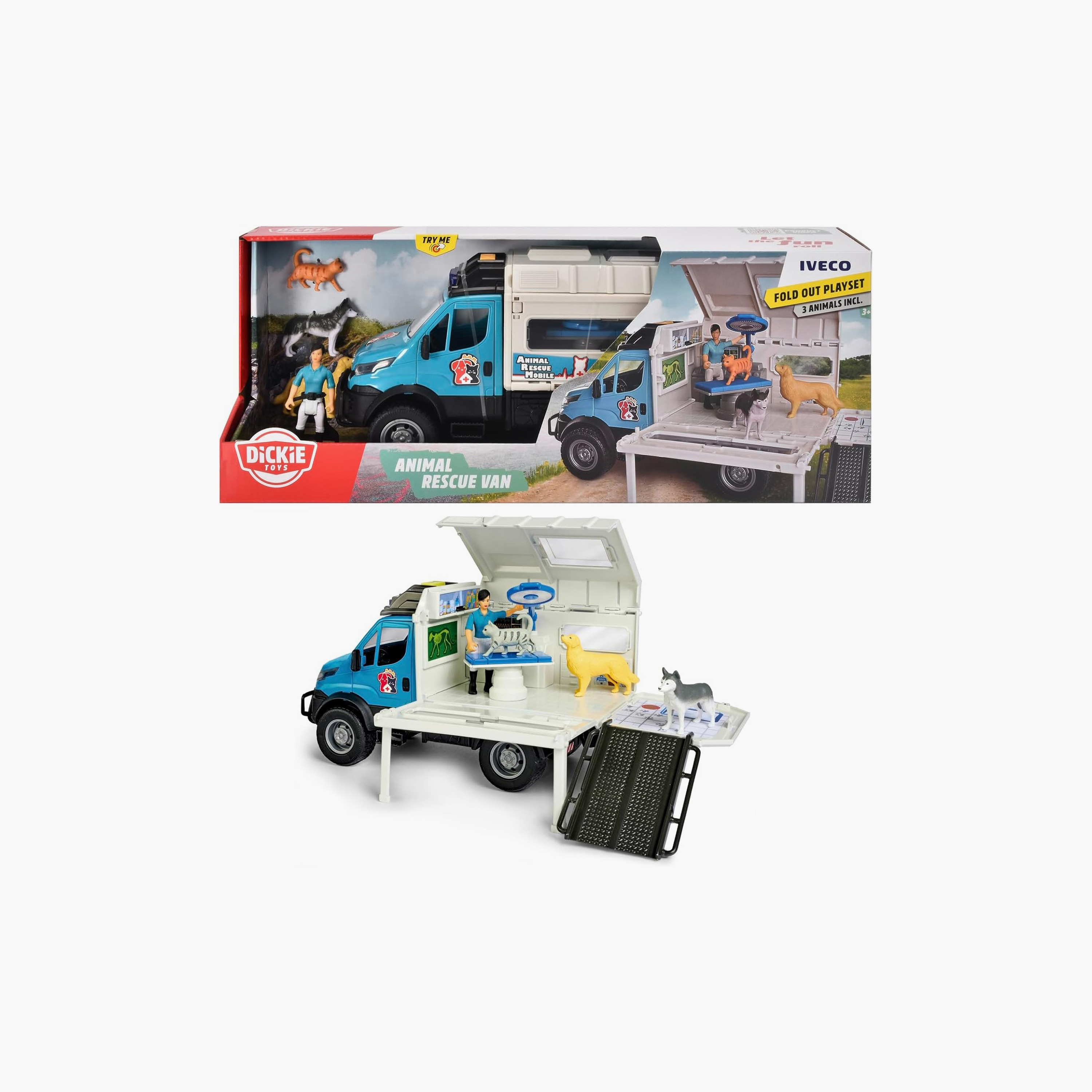 Dickie Toys Iveco Animal Rescue Playset with Light & Sound-toys-playvehicles-vehicleplaysets-image-3