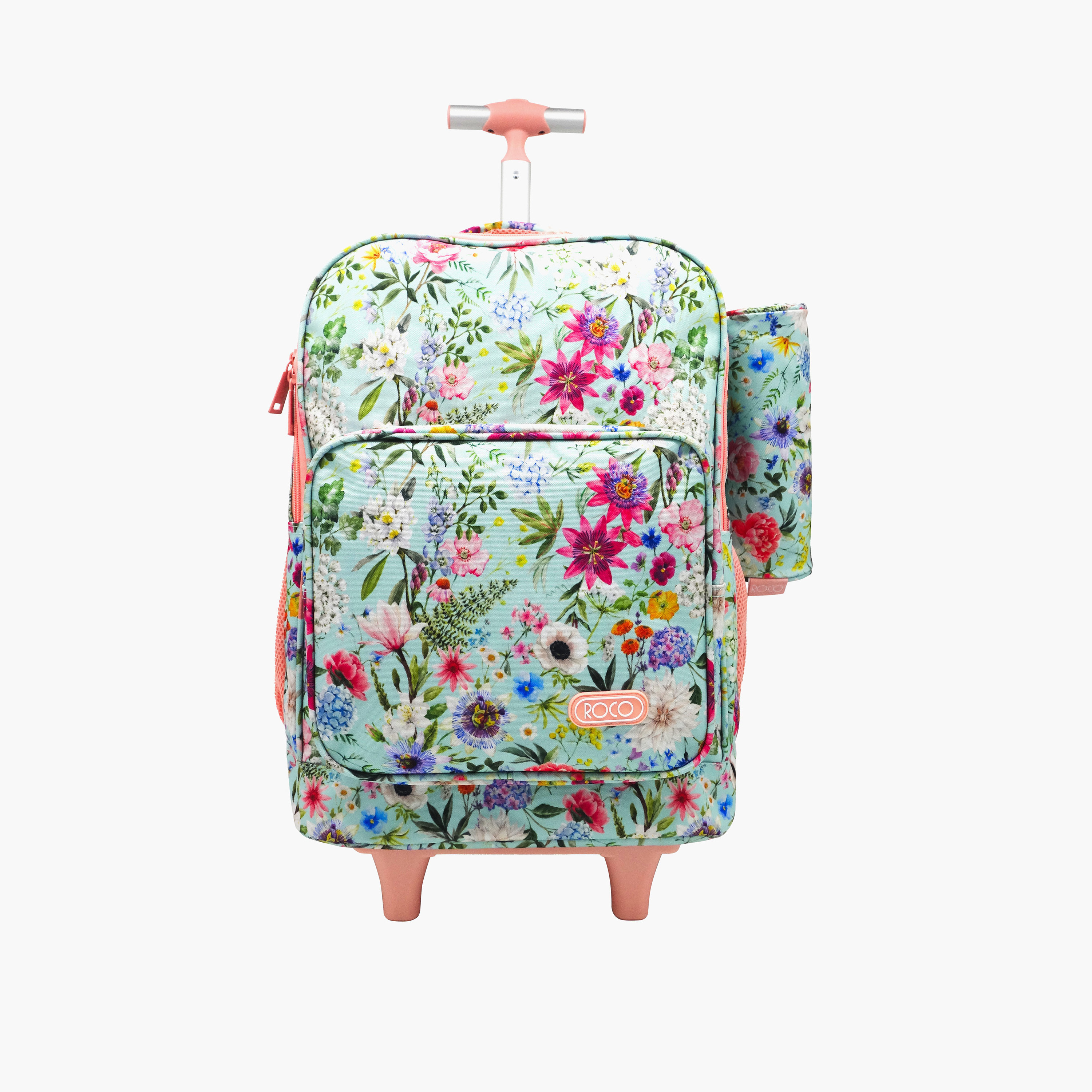 شنطة ظهر ترولي 15.6 بوصة بمقبض قابل للسحب ومقلمة وطبعات من روكو - 46x33x20 سم-school-bagsandbackpacks-trolleybags-image-1