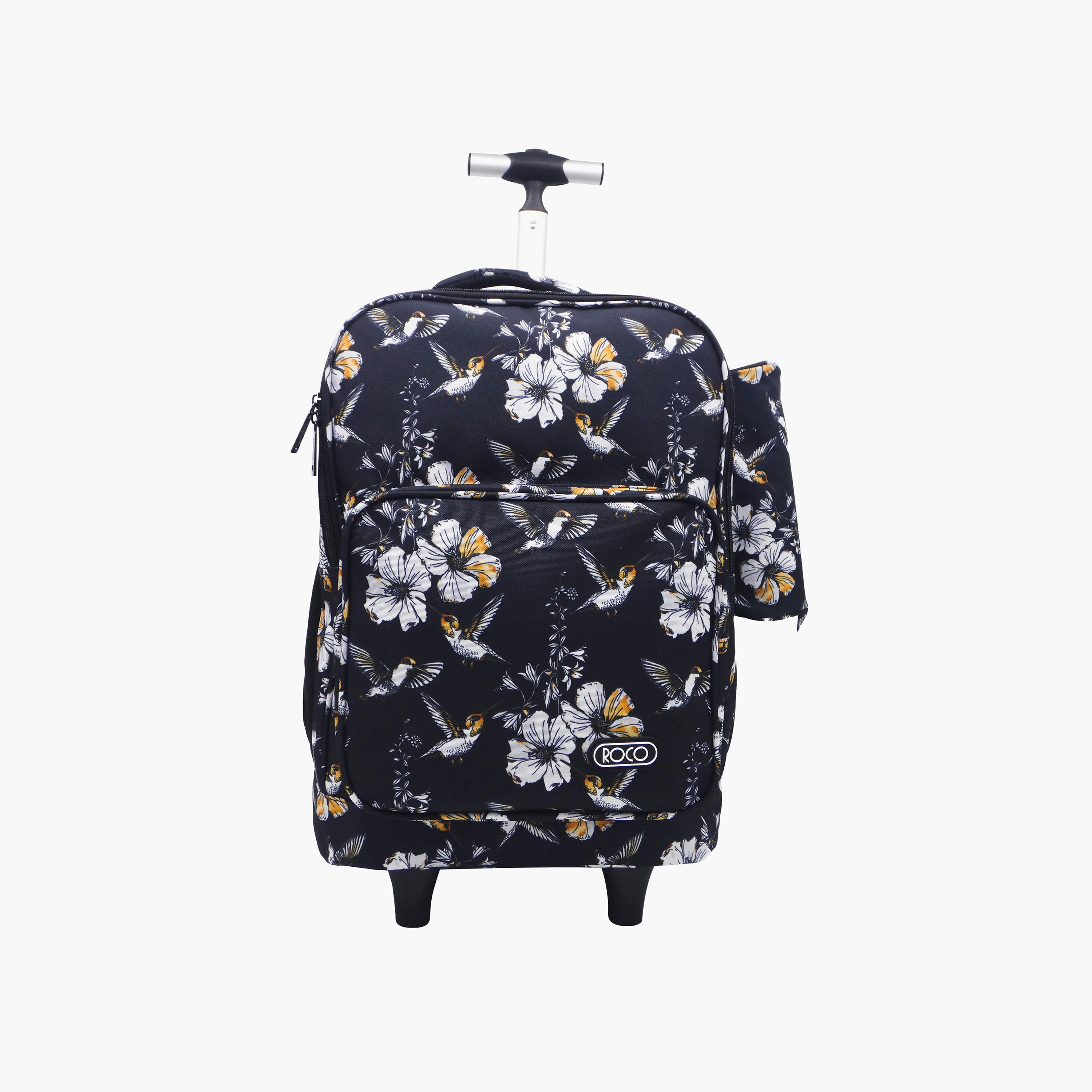 شنطة ظهر ترولي 15.6 بوصة بمقبض قابل للسحب ومقلمة وطبعات من روكو - 46x33x20 سم-school-bagsandbackpacks-trolleybags-image-1