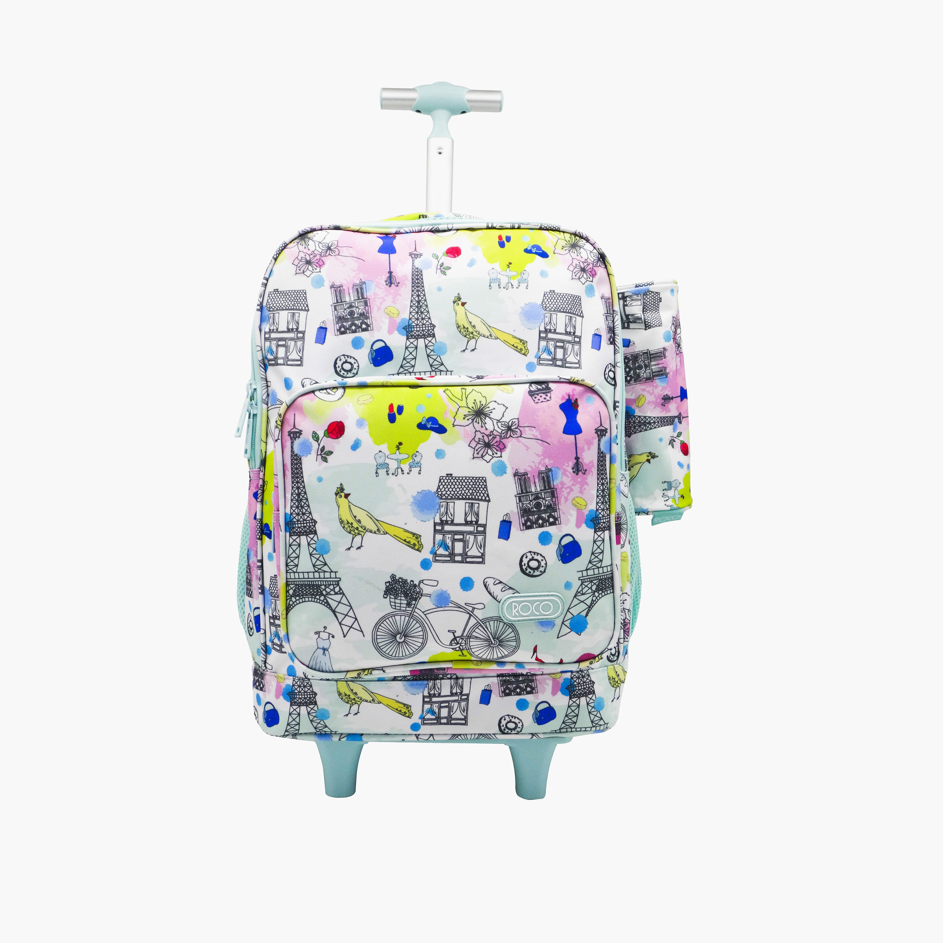 Roco Printed 15.6-inch Trolley Backpack with Retractable Handle and Pencil Pouch - 46x33x20 cms-school-bagsandbackpacks-trolleybags-image-1