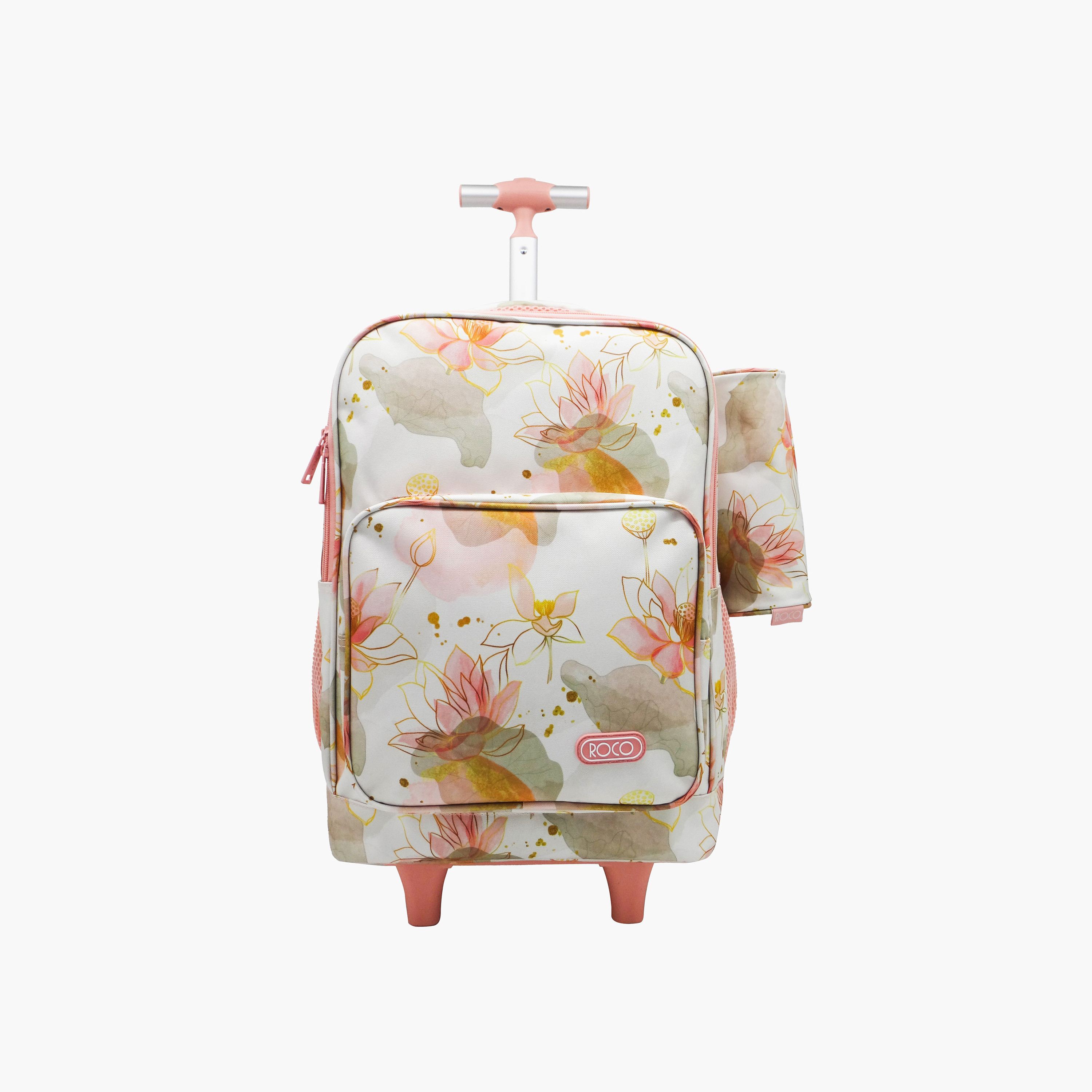 Roco Floral Print 15.6-inch Trolley Backpack with Retractable Handle and Pencil Pouch - 46x33x20 cms-school-bagsandbackpacks-trolleybags-image-1
