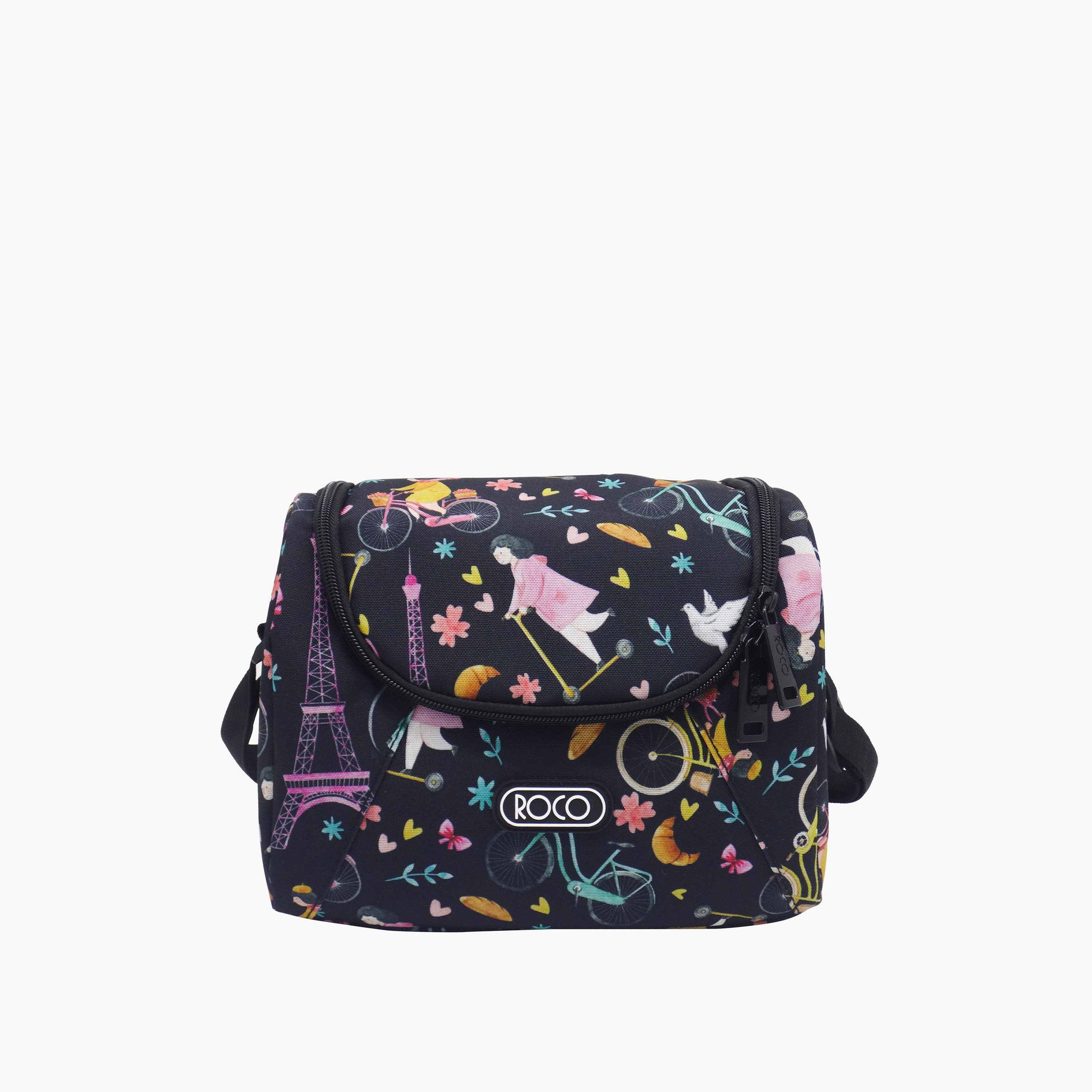 Roco Printed Lunch Bag with Adjustable Strap and Zip Closure-school-lunchessentials-lunchbags-image-1