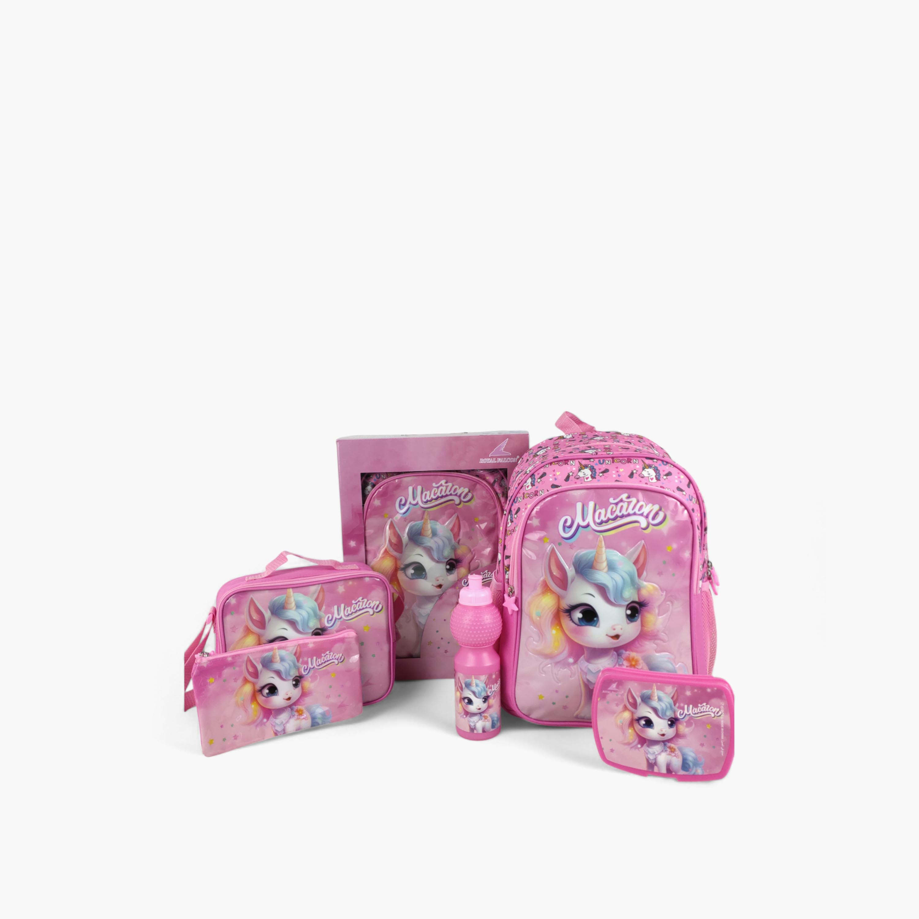 Royal Falcon 5-Piece Unicorn Print 16-inch Backpack Set - 41x30x17 cms-school-bagsandbackpacks-backpacks-image-1