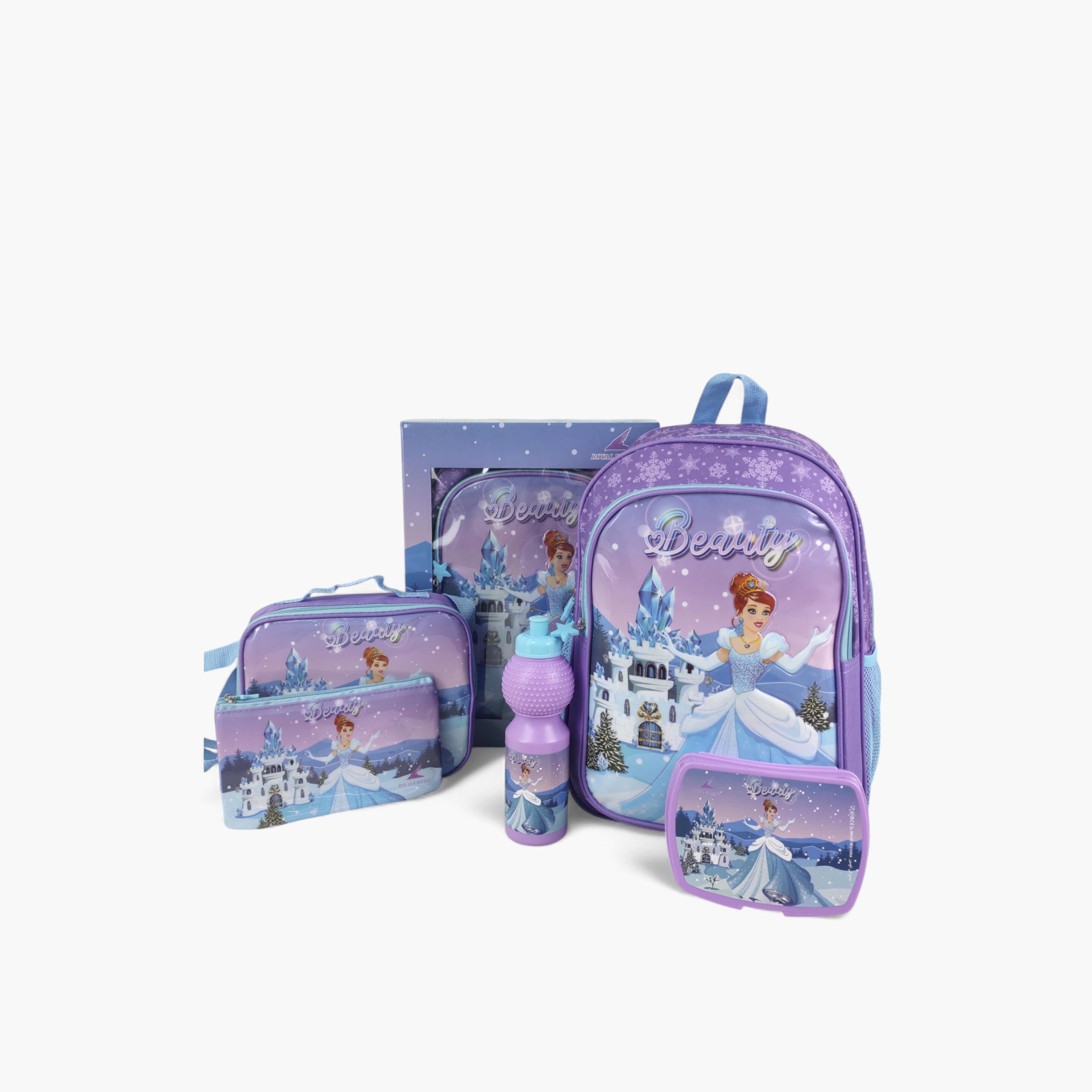 Royal Falcon 5-Piece Princess Print 16-inch Backpack Set - 41x30x17 cms-school-bagsandbackpacks-backpacks-image-1