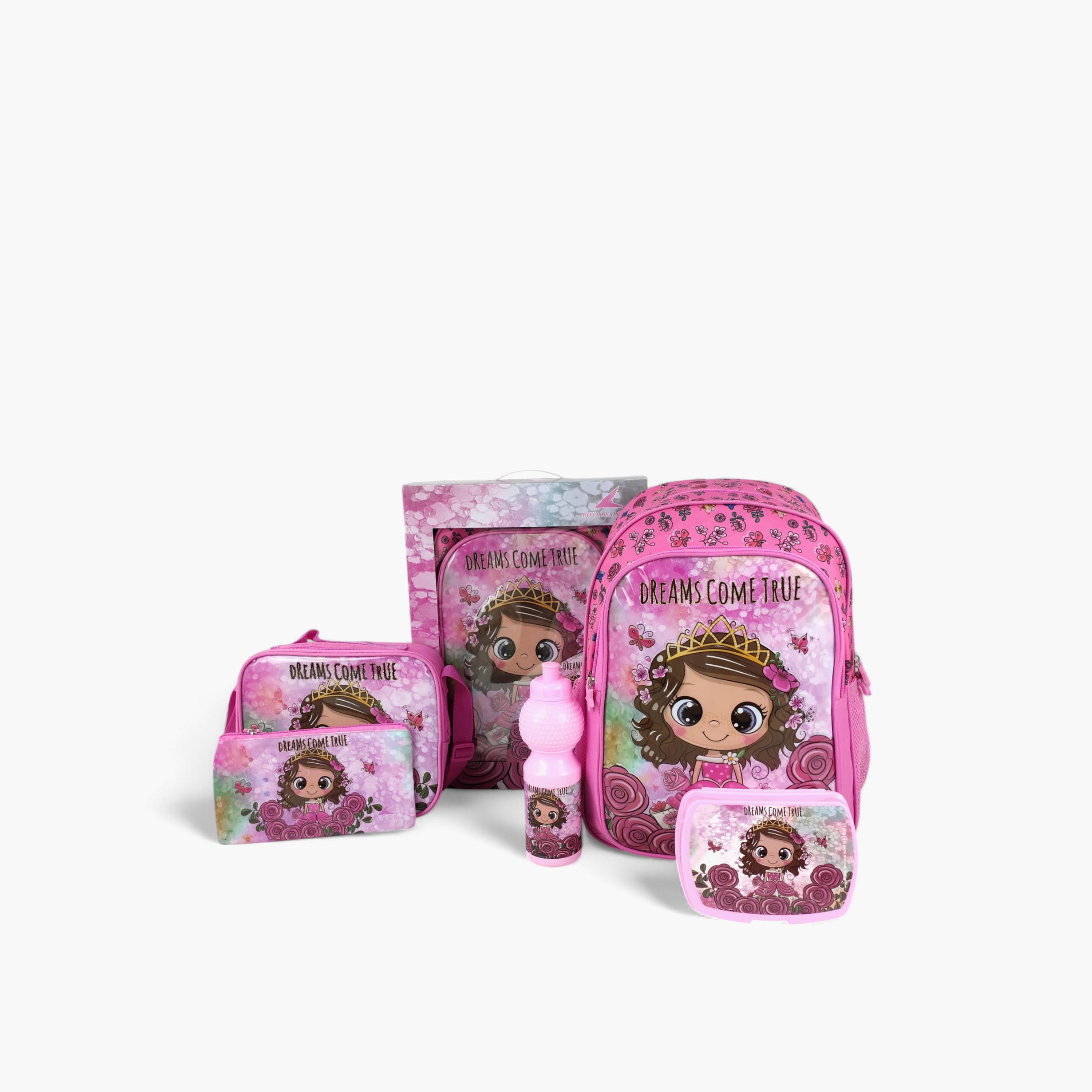 طقم شنطة ظهر 16 بوصة بطبعات 5 قطع من رويال فالكون - 41x30x17 سم-school-bagsandbackpacks-backpacks-image-1