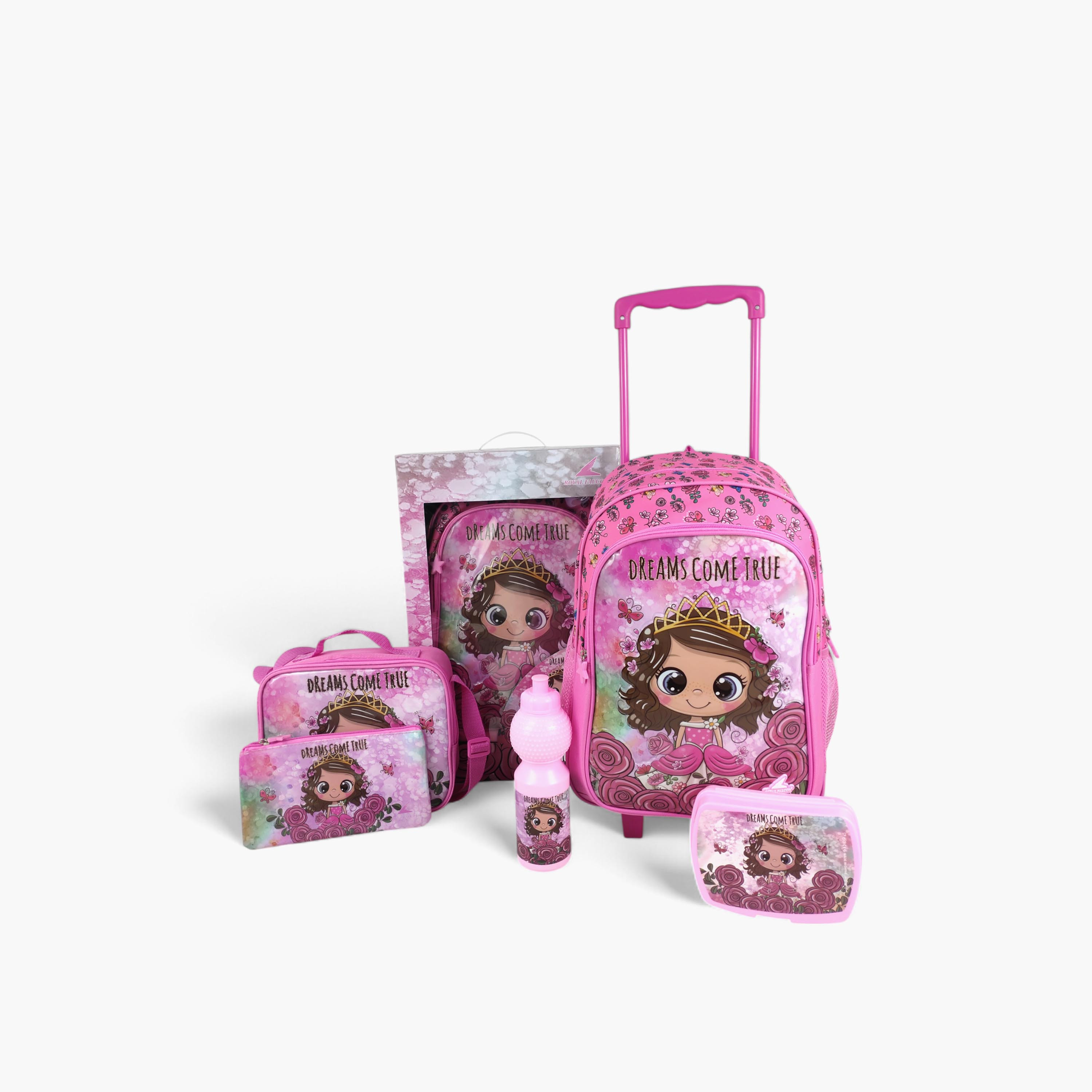 Royal Falcon 5-Piece Printed 16-inch Trolley Backpack Set - 45x31x17 cms-school-bagsandbackpacks-trolleybags-image-1