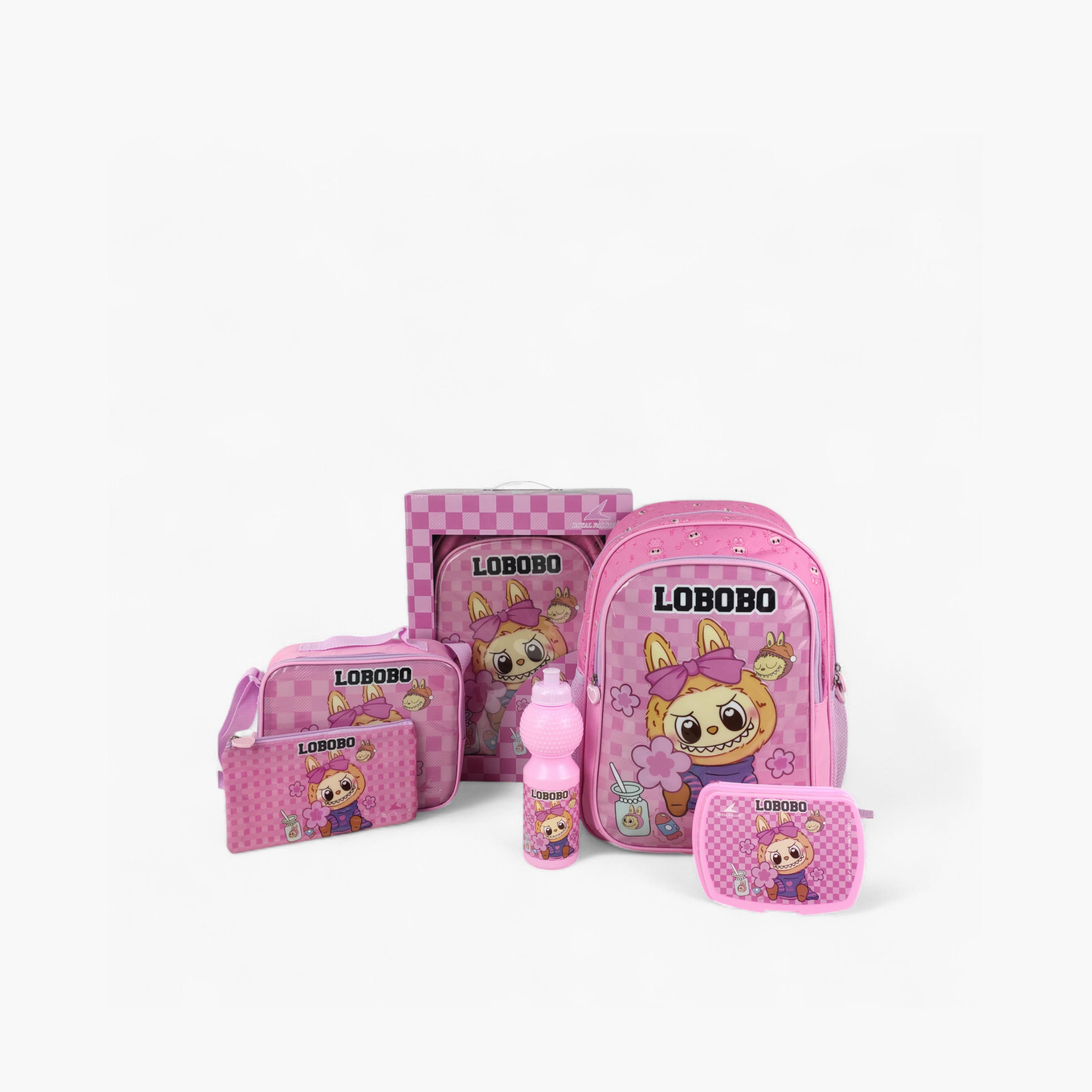 Royal Falcon 5-Piece Lobobo Print 16-inch Backpack Set - 41x30x17 cms-school-bagsandbackpacks-backpacks-image-1