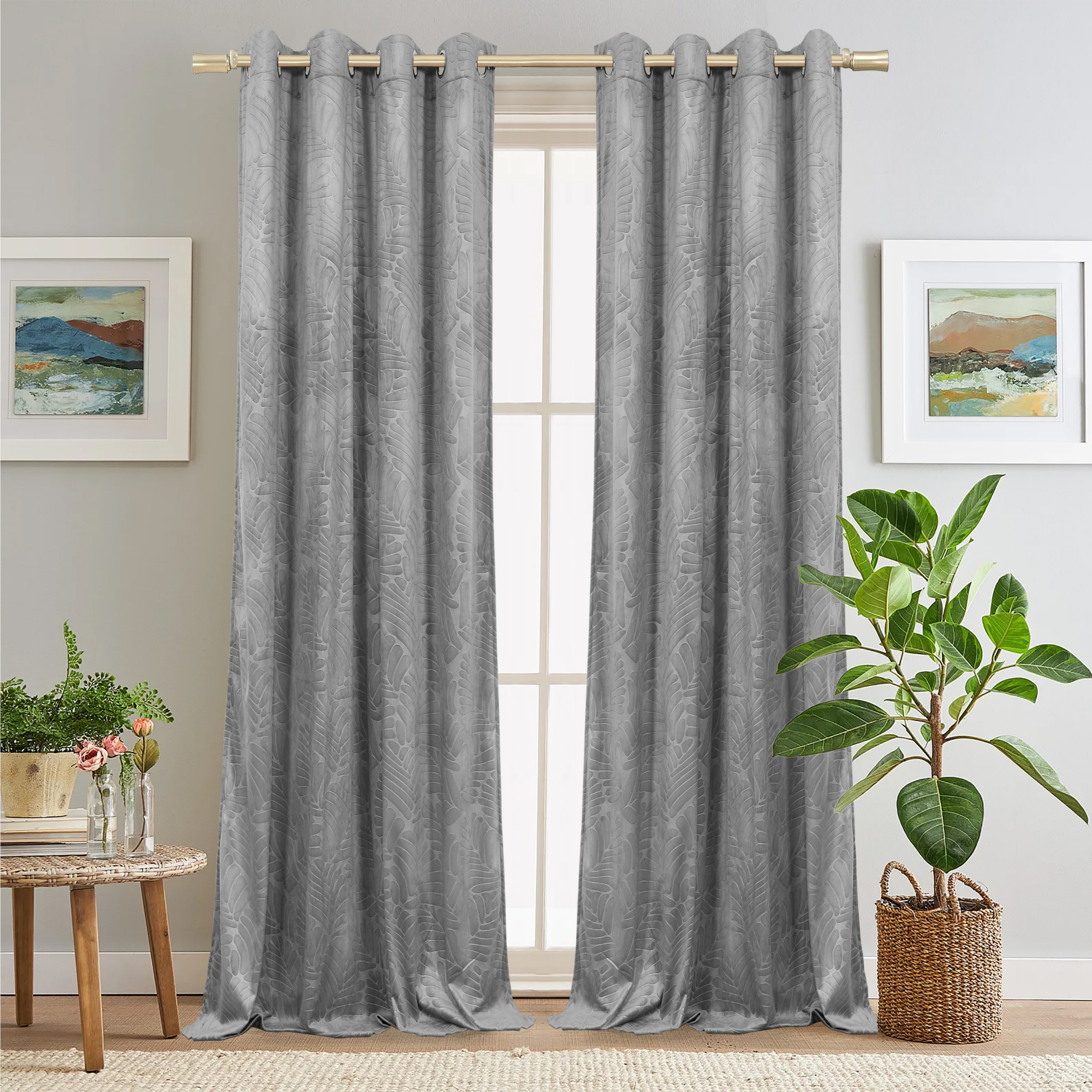 Textured Embossed Room Darkening Curtains-household-windows-curtains-image-1