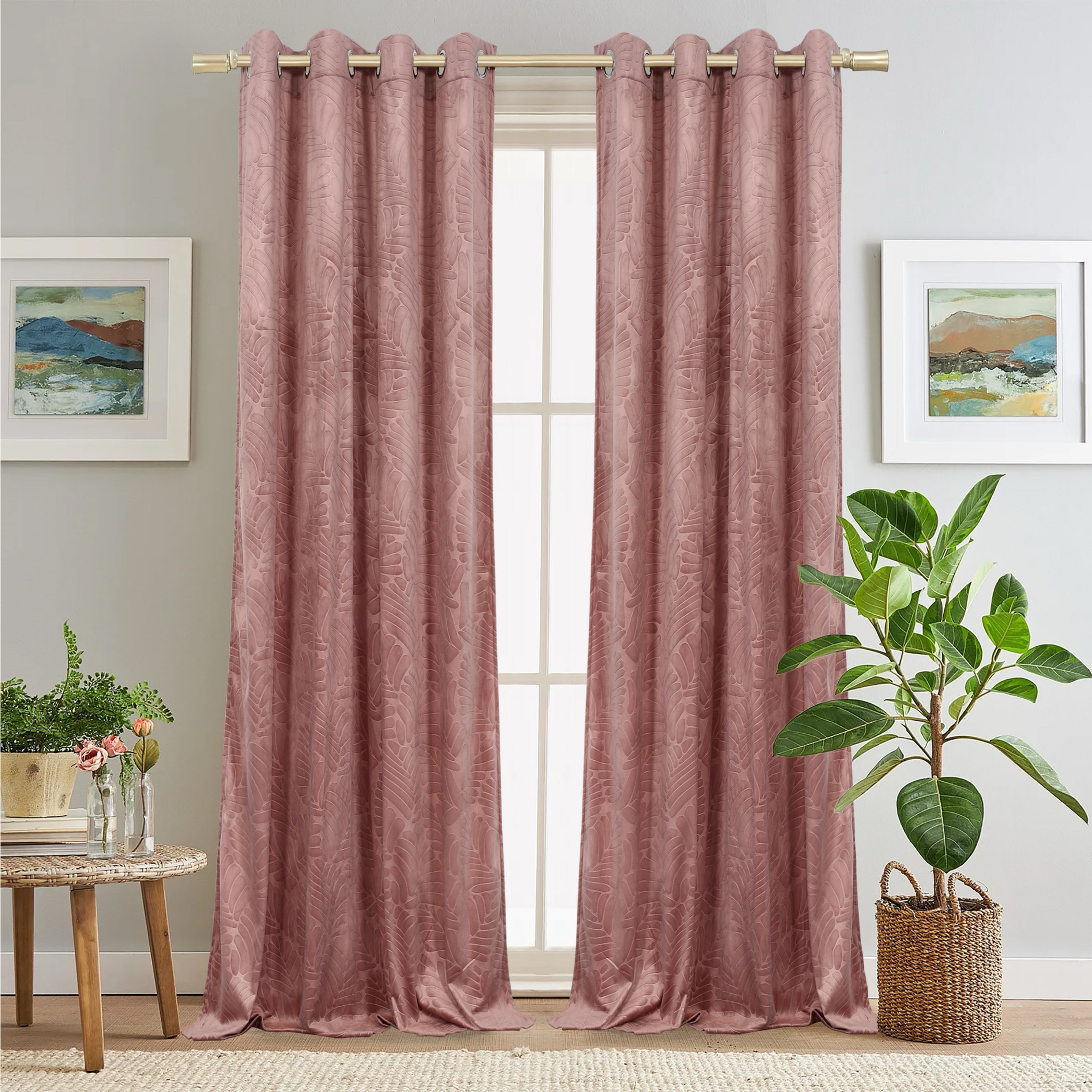ستائر معتمة منقوشة بنسيج بارز-household-windows-curtains-image-1