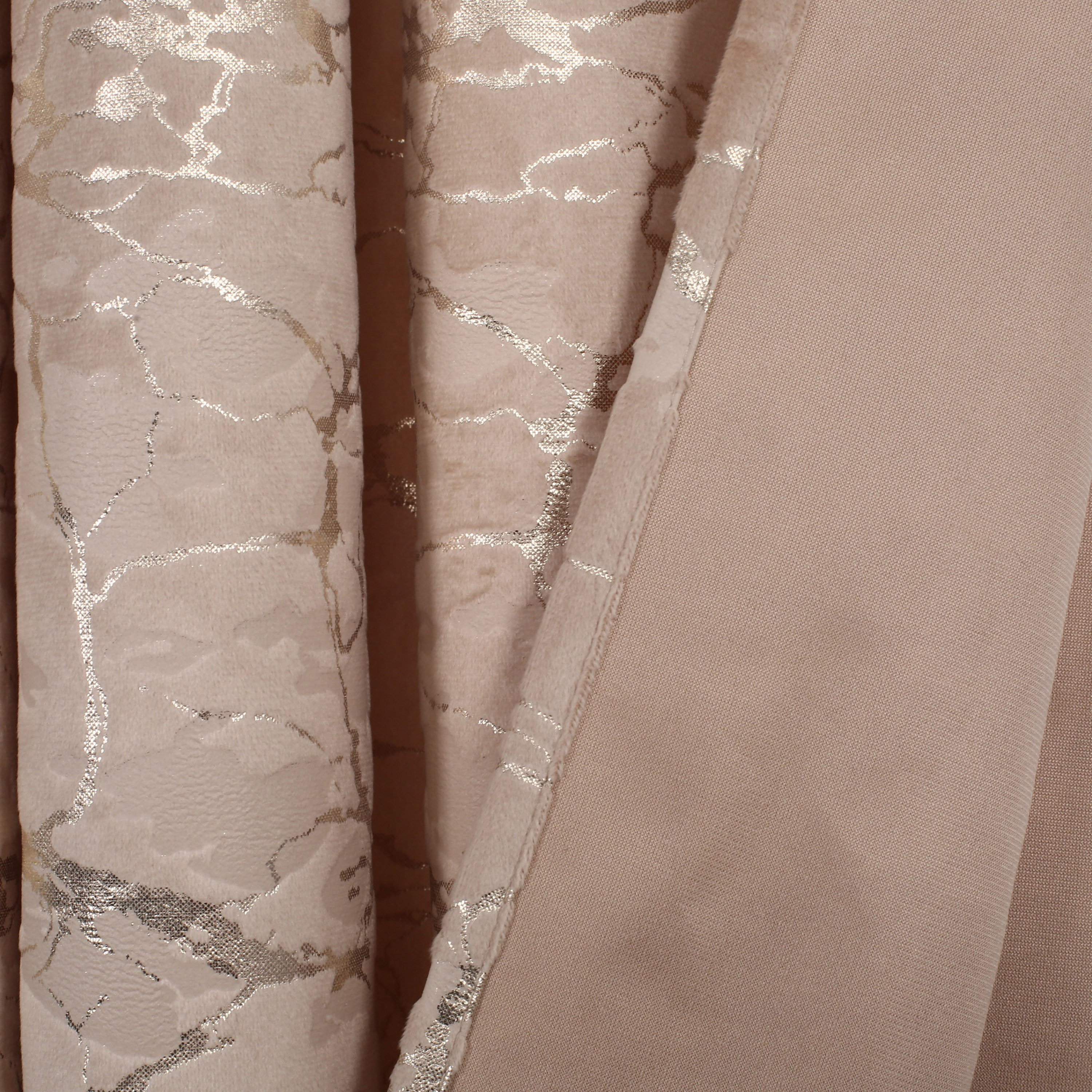 زوج ستائر مخملية بحلقات معدنية وورق ذهبي-household-windows-curtains-image-2