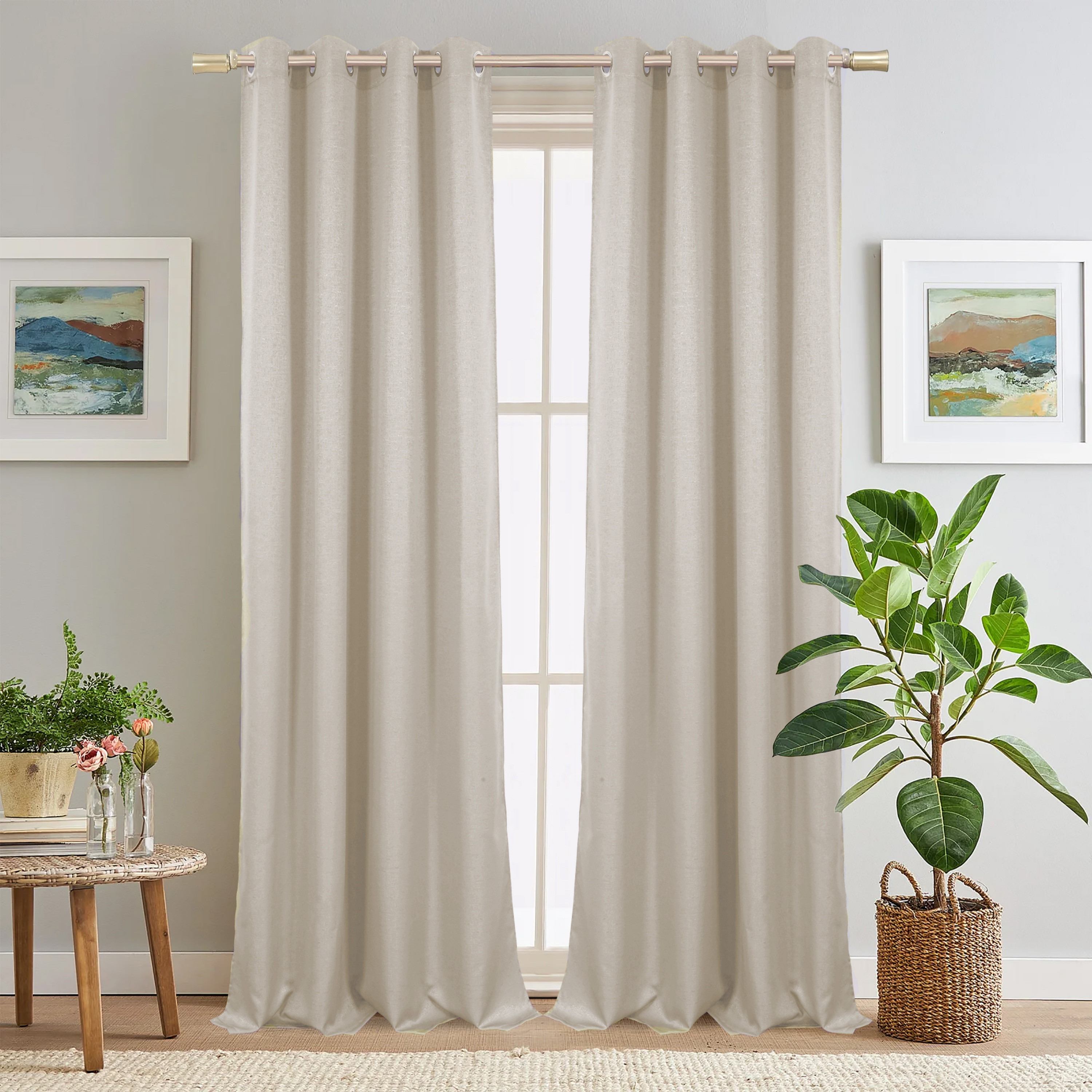 Textured Semi-Blackout Eyelet Curtain-household-windows-curtains-image-9