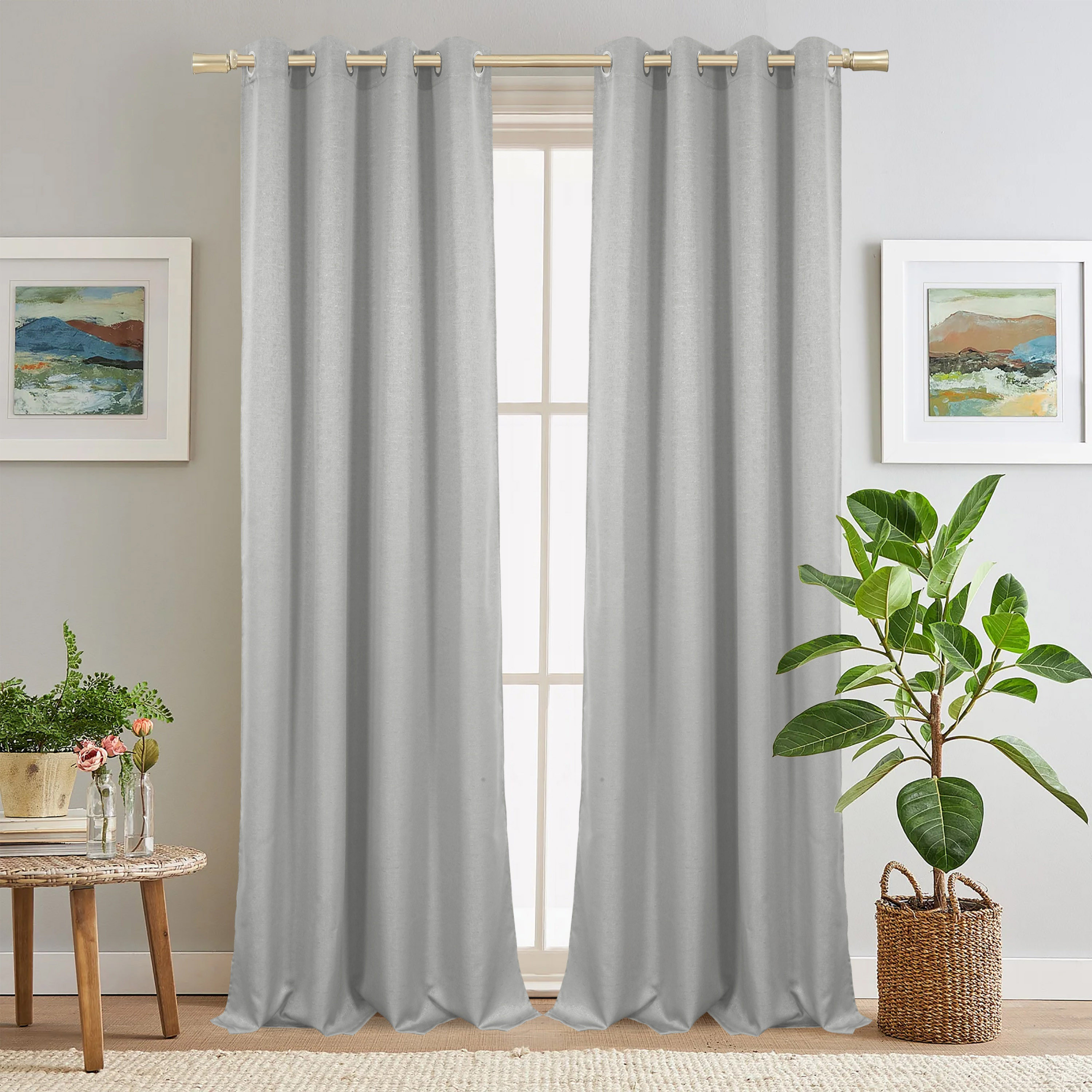Textured Semi-Blackout Eyelet Curtain-household-windows-curtains-image-5