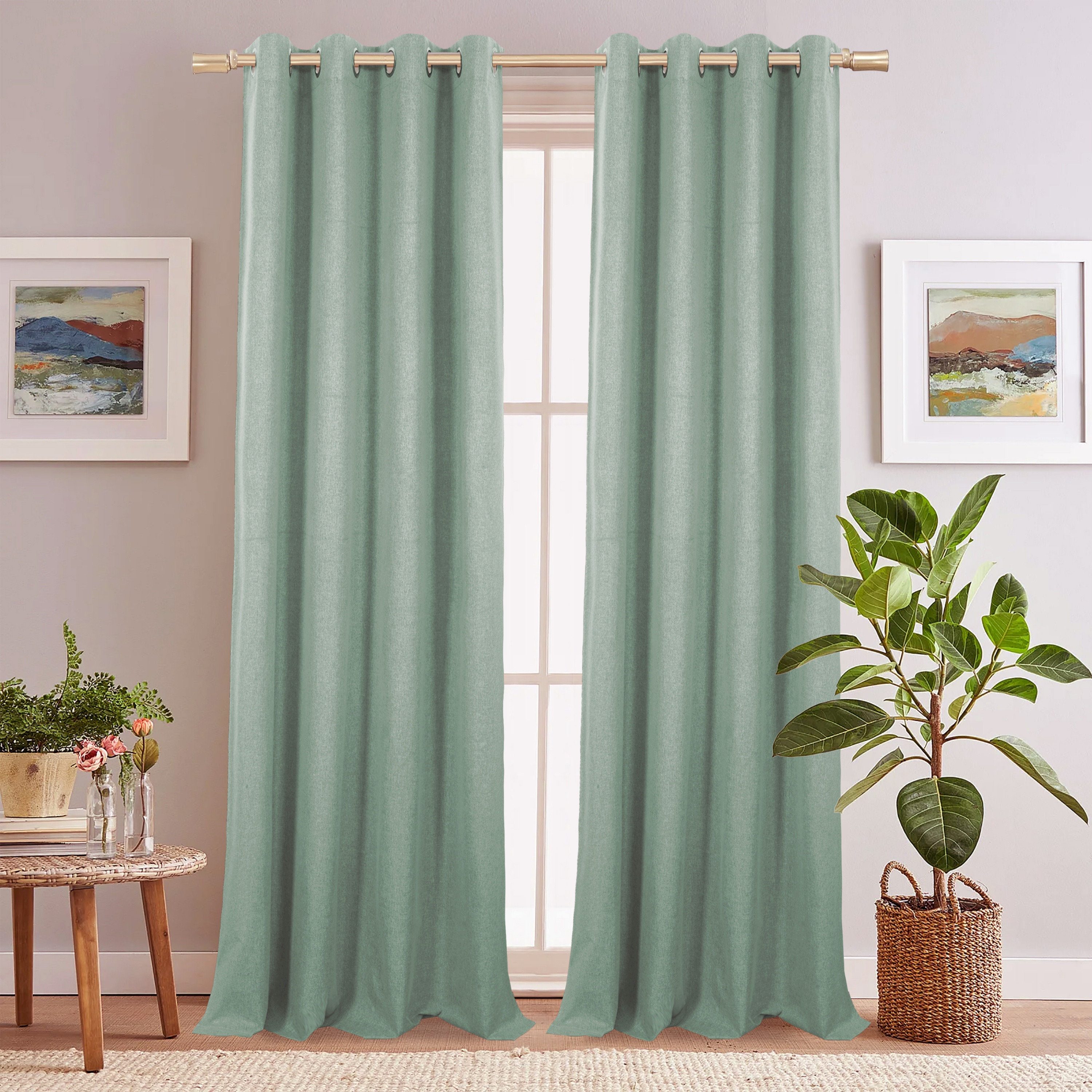 ستائر كتان بمفردة عروة-household-windows-curtains-image-1