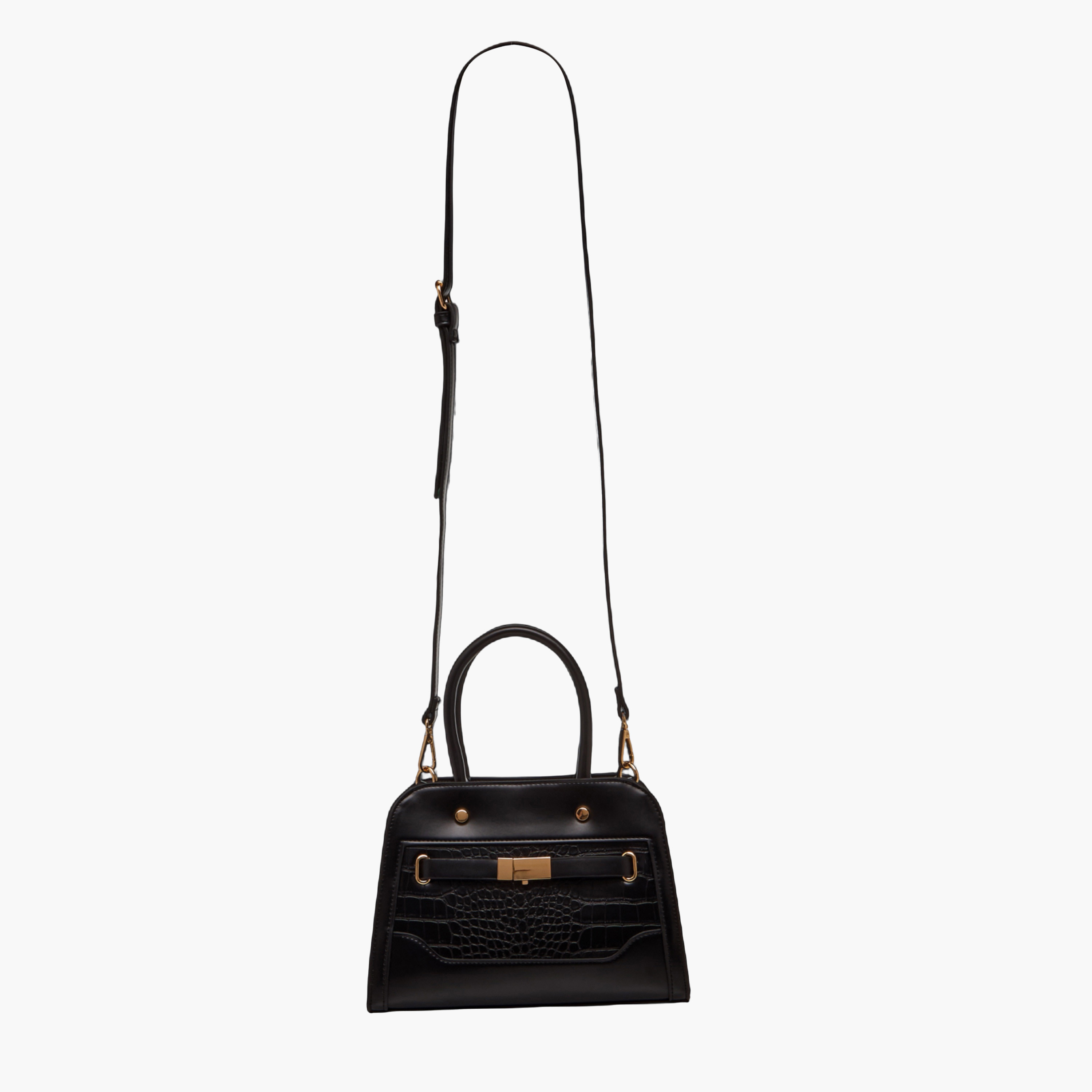 Sasha Textured Satchel Bag with Double Handle-women-bagsandwallets-handbags-image-3