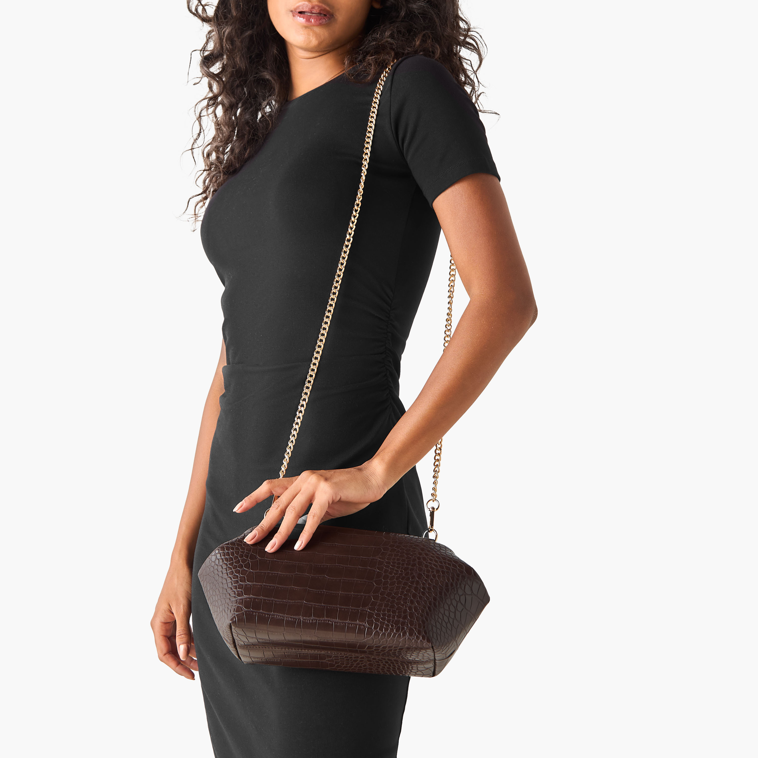 Sasha Tia Animal Textured Crossbody Bag with Chain Strap-women-bagsandwallets-handbags-image-2