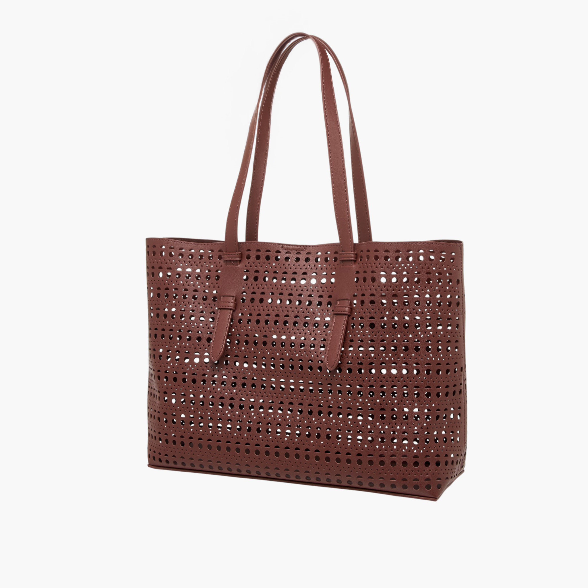 شنطة تسوق بتفاصيل مفرغة مع محفظة تيا من ساشا-women-bagsandwallets-handbags-image-3
