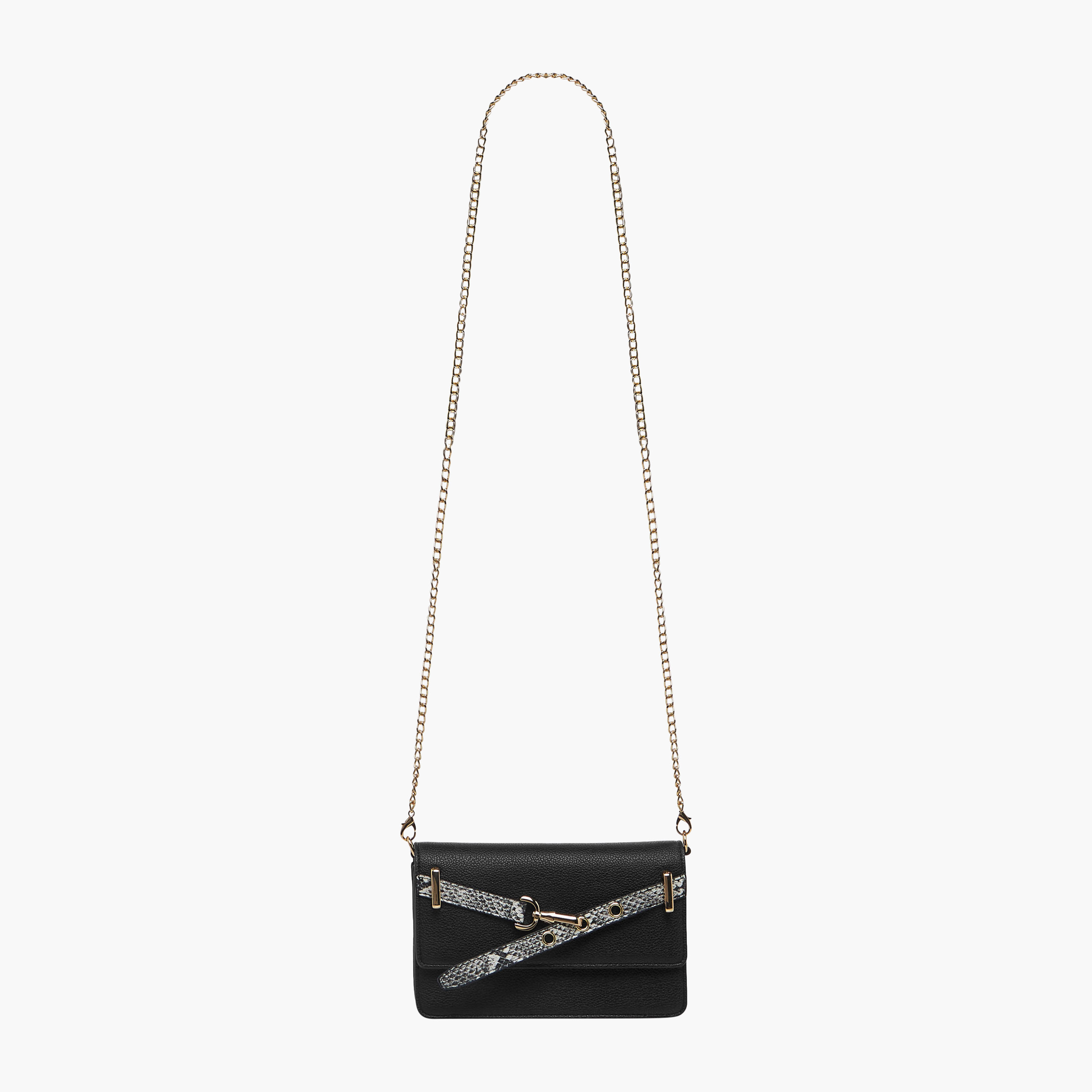 Sasha Animal Textured Belt Detail Crossbody Bag with Chain Strap-women-bagsandwallets-handbags-image-3