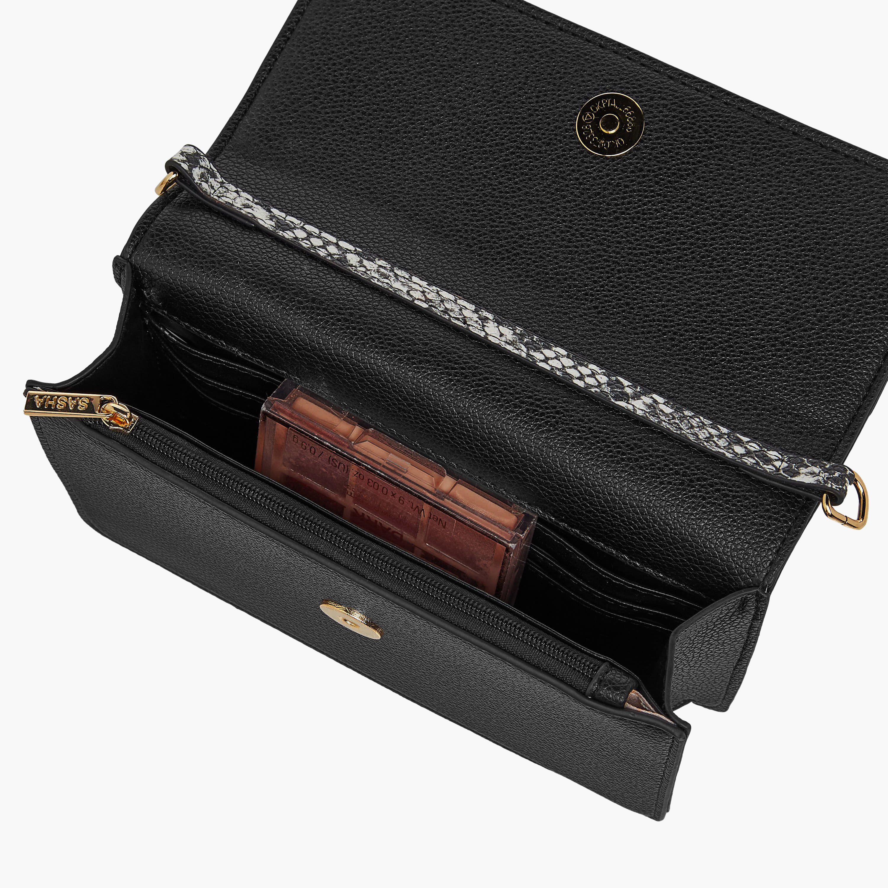 Sasha Animal Textured Belt Detail Crossbody Bag with Chain Strap-women-bagsandwallets-handbags-image-8