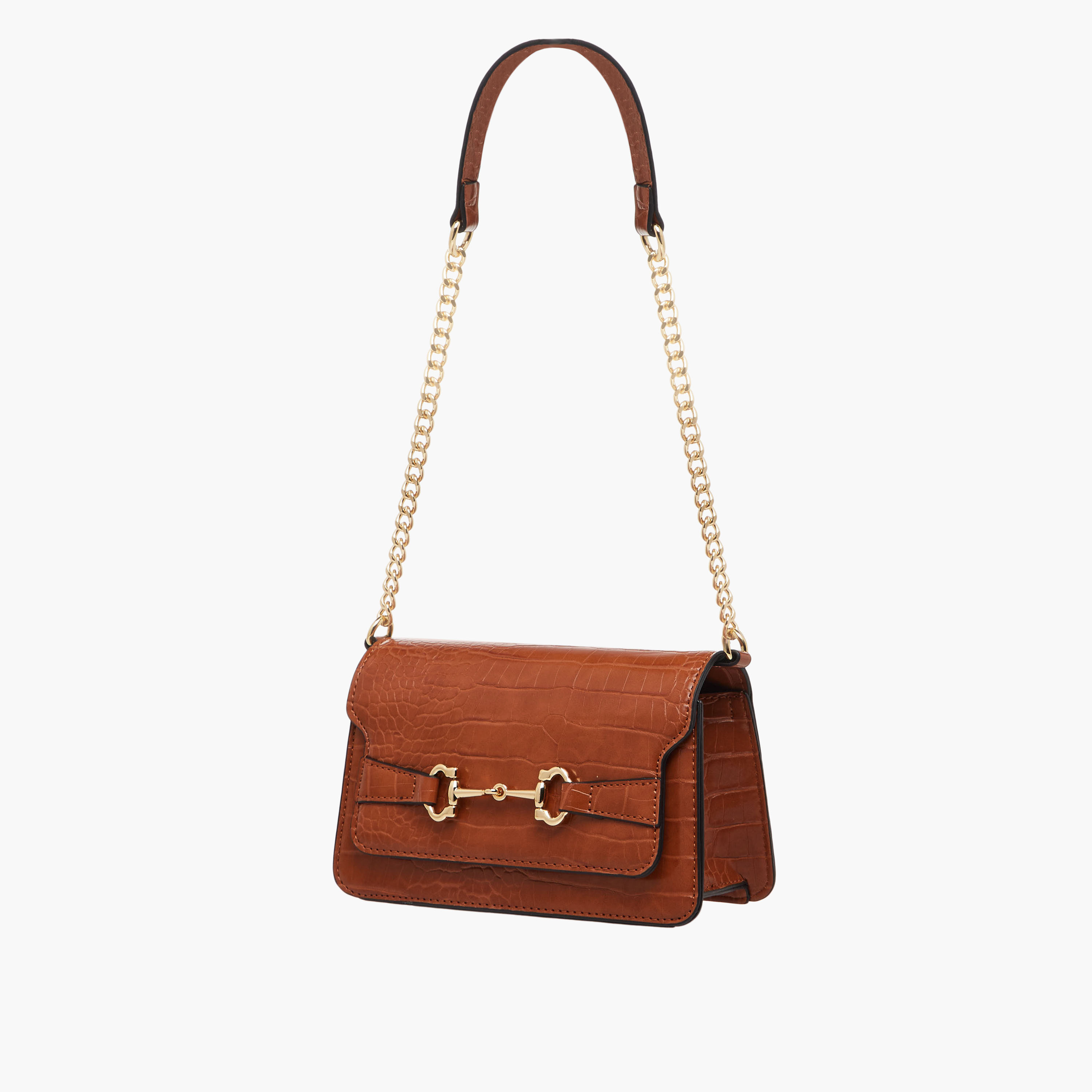 Sasha Textured Shoulder Bag with Chain Strap-women-bagsandwallets-handbags-image-3