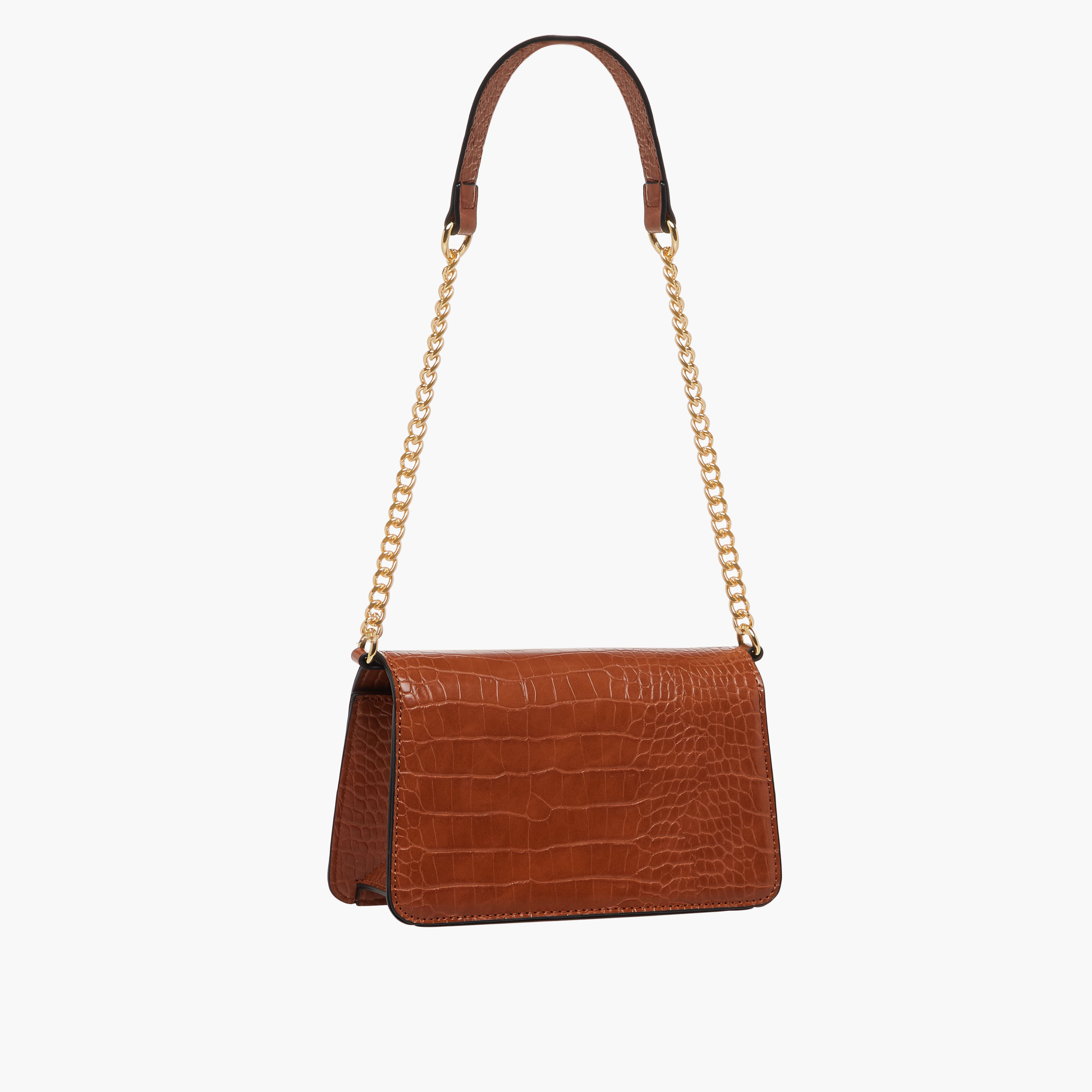 Sasha Textured Shoulder Bag with Chain Strap-women-bagsandwallets-handbags-image-4