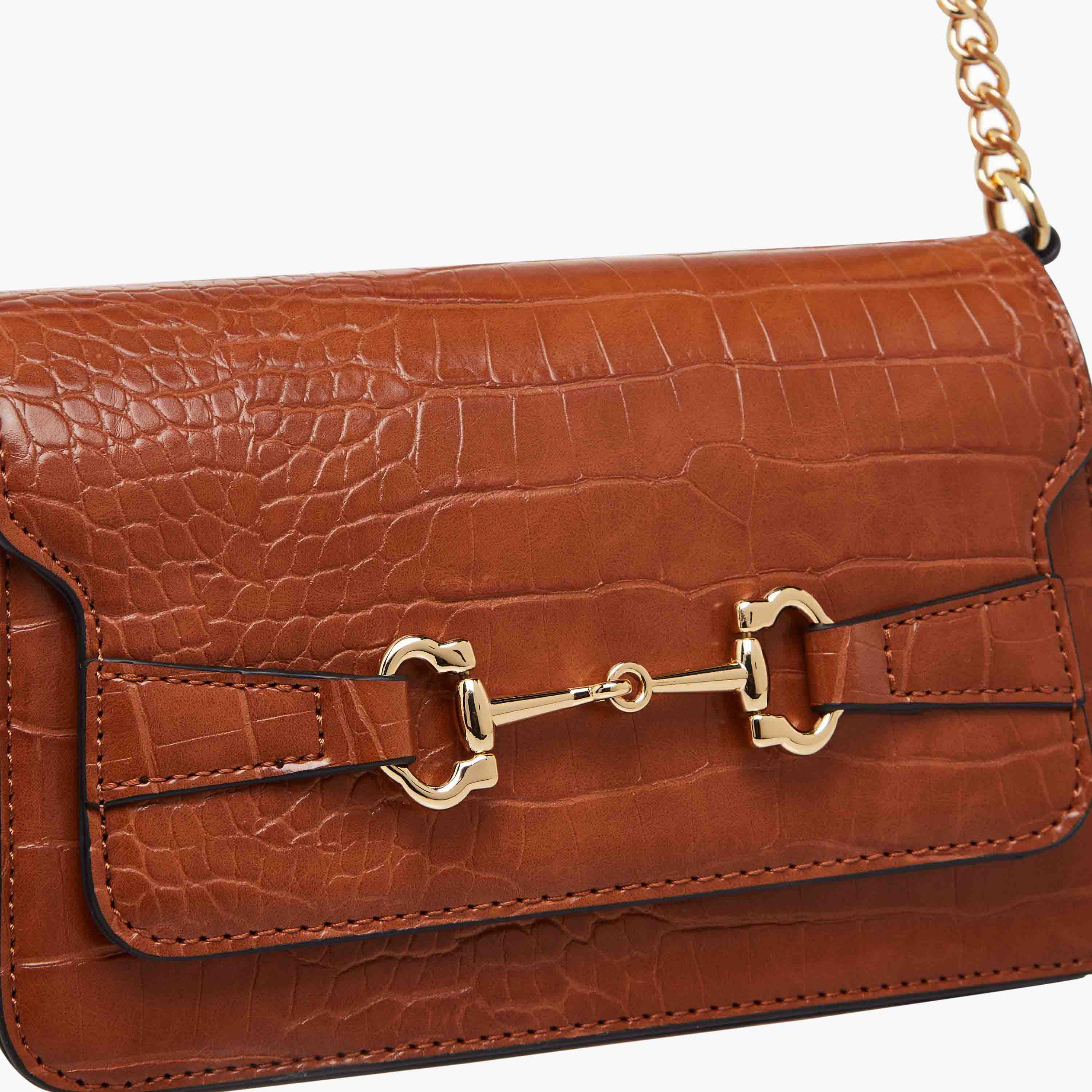 Sasha Textured Shoulder Bag with Chain Strap-women-bagsandwallets-handbags-image-5