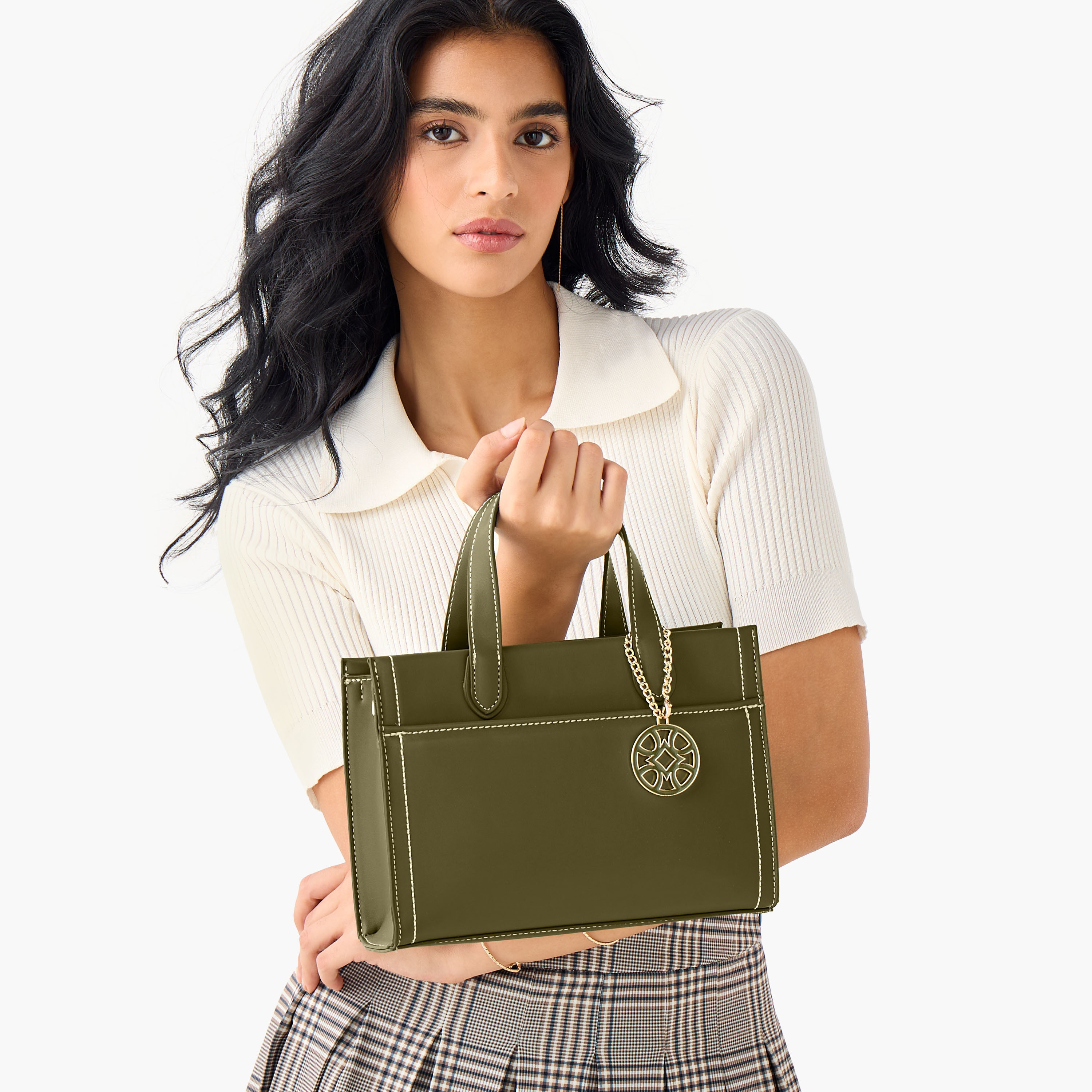Sasha Kodes Solid Tote Bag with Detachable Strap-women-bagsandwallets-handbags-image-2