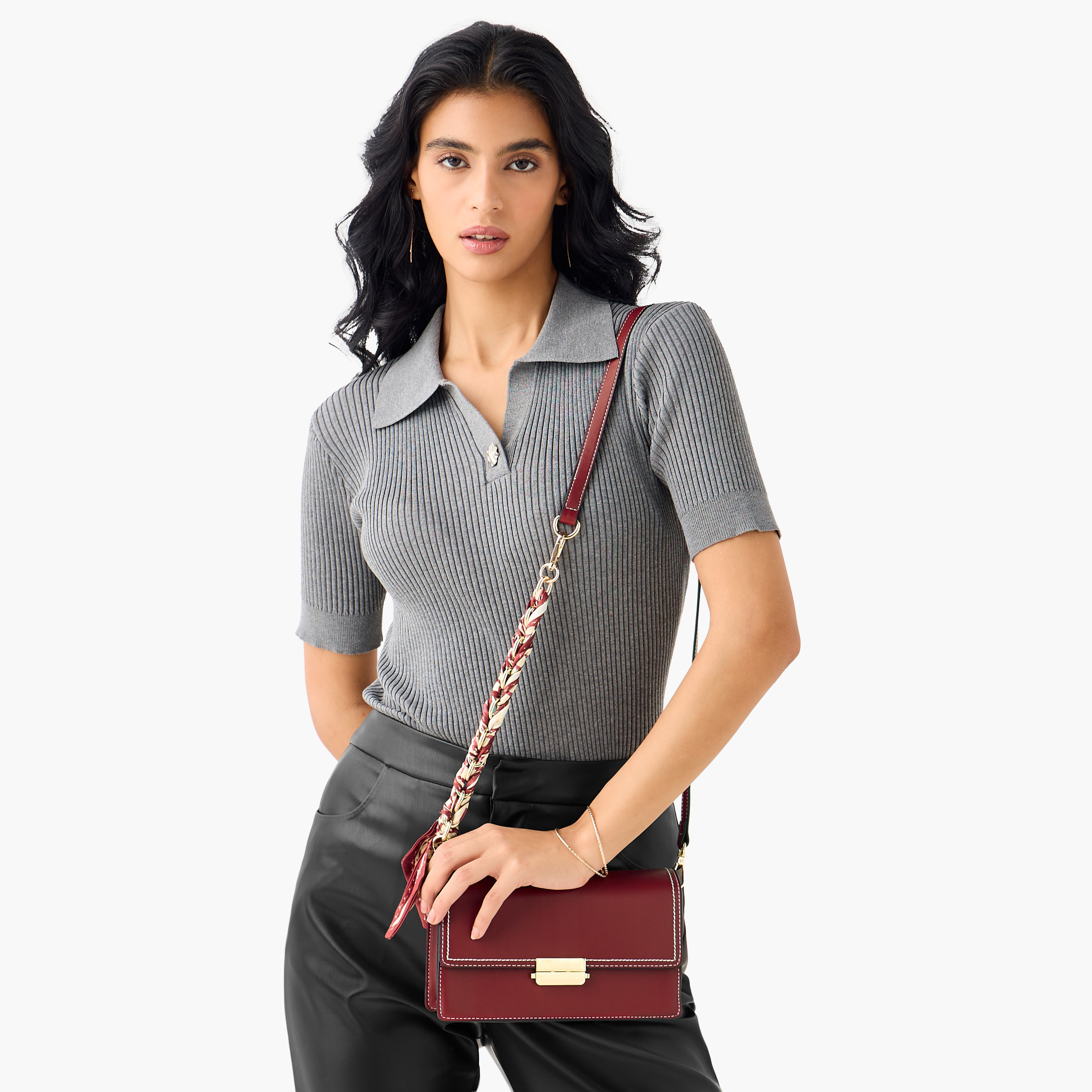 Sasha Scarf Detail Crossbody Bag with Detachable Strap-women-bagsandwallets-handbags-image-2