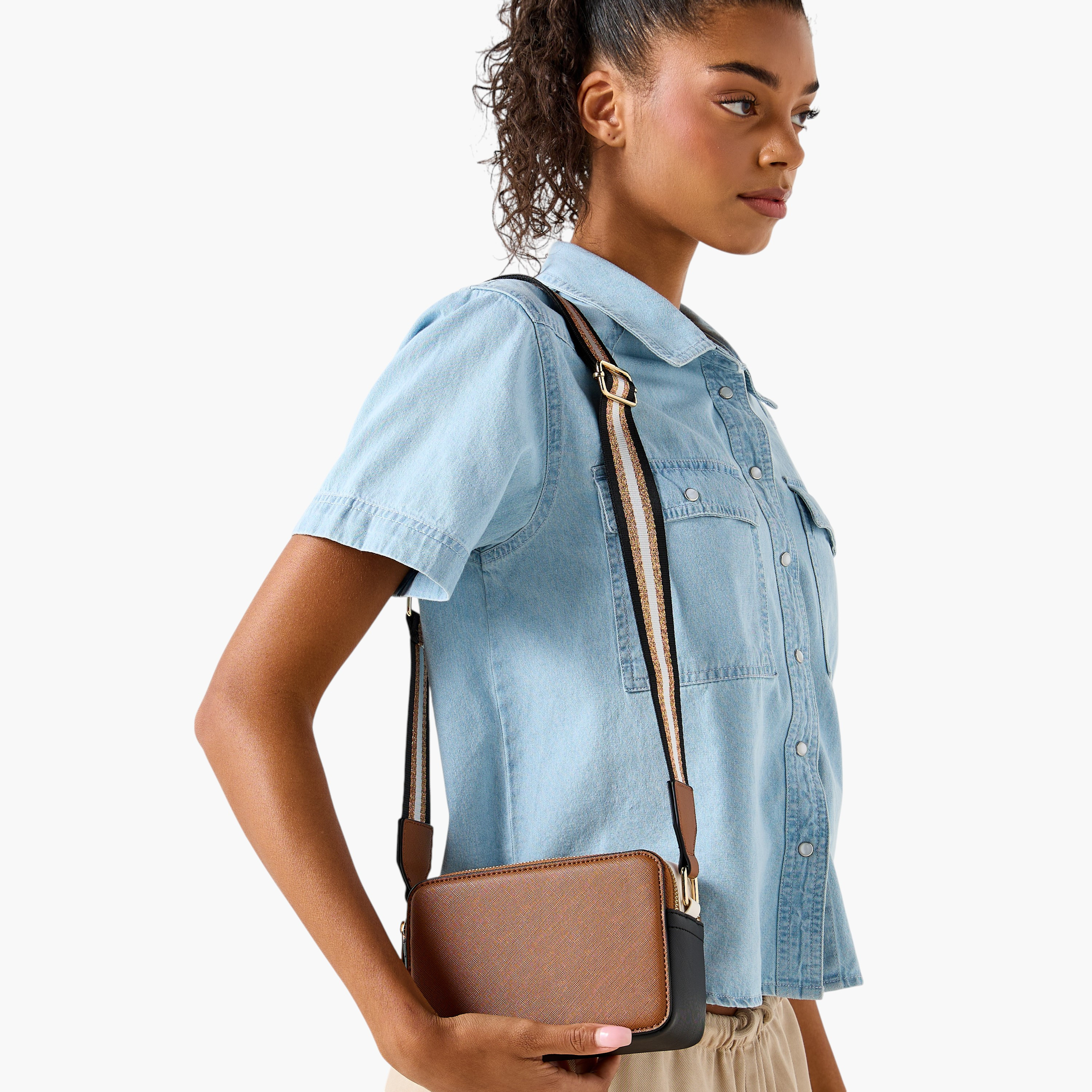 Sasha Kodes Textured Crossbody Bag with Adjustable Strap-women-bagsandwallets-handbags-image-2