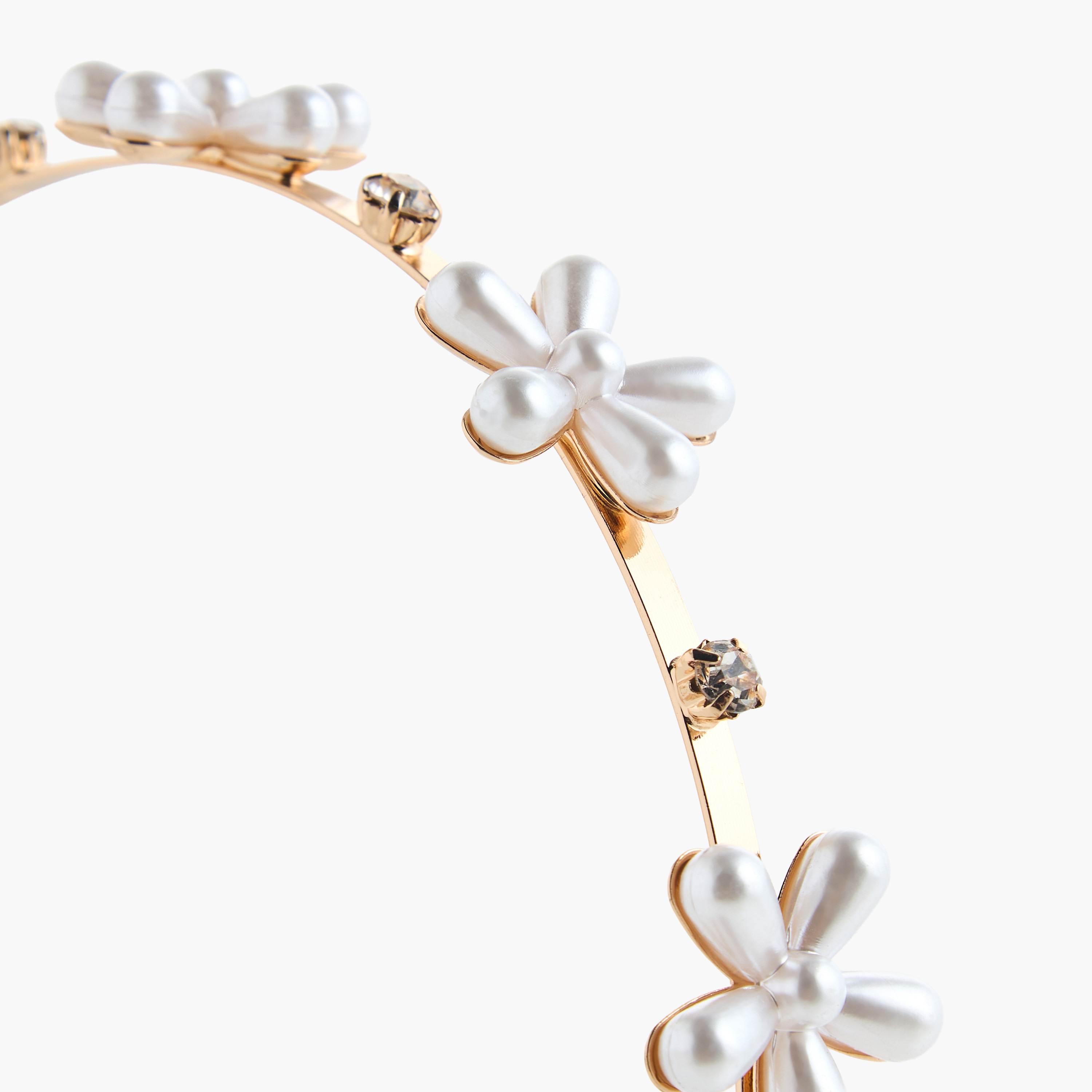 Floral Pearl Embellished Headband-women-hairaccessories-bands-image-2