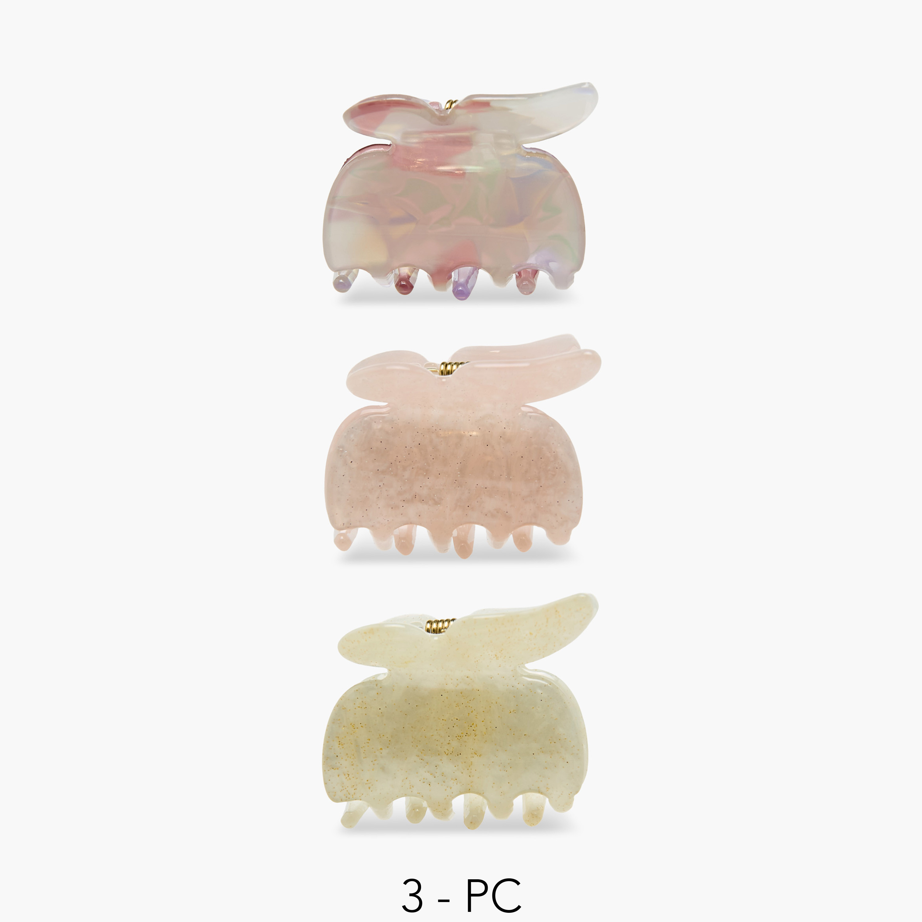 Pack of 3 Butterfly Hair Clamp with Marble Design-women-hairaccessories-clamps-image-1